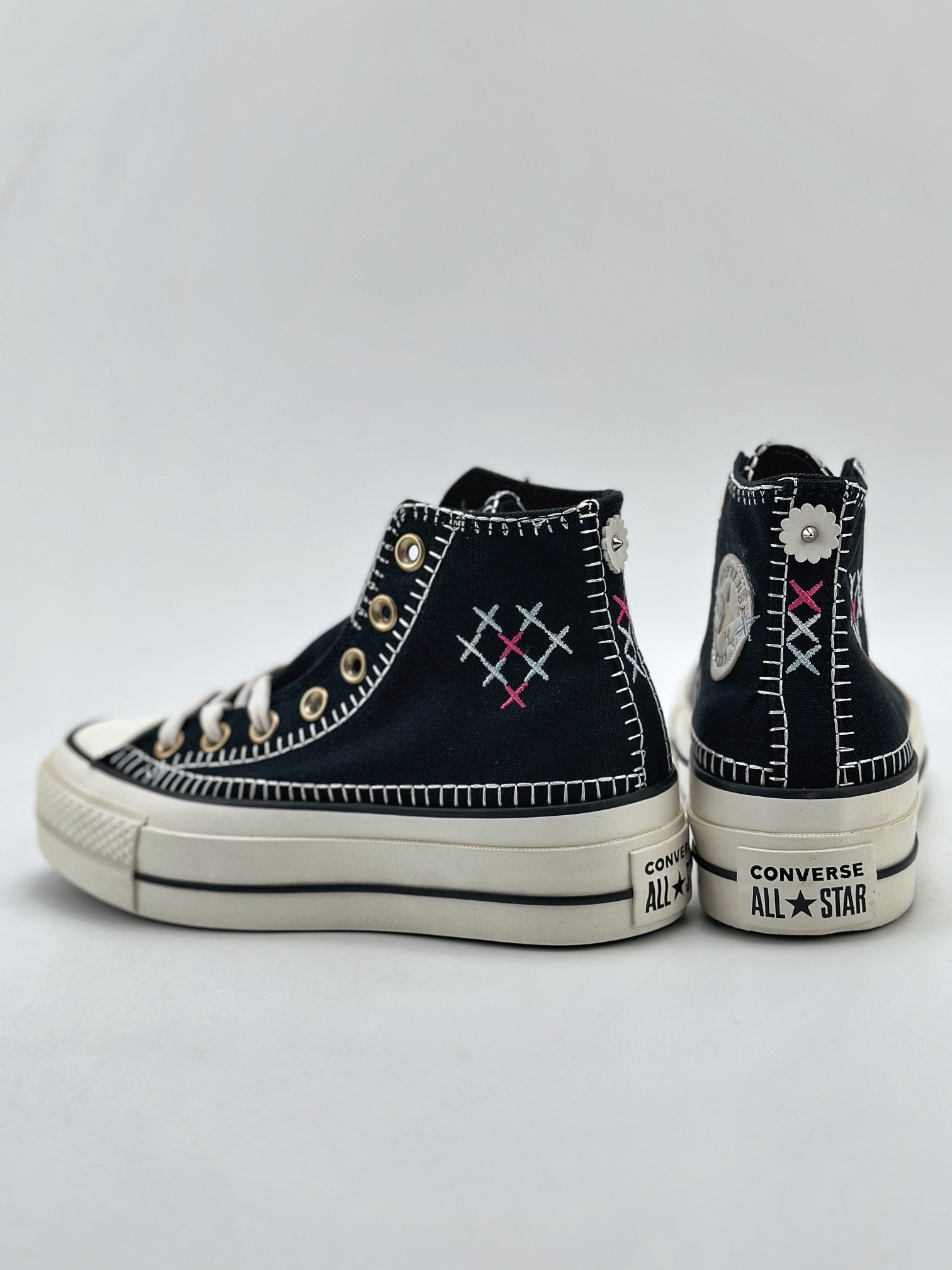 150 Converse All Star Lift 车缝线 新款匡威小雏菊硫化帆布鞋 A08731C