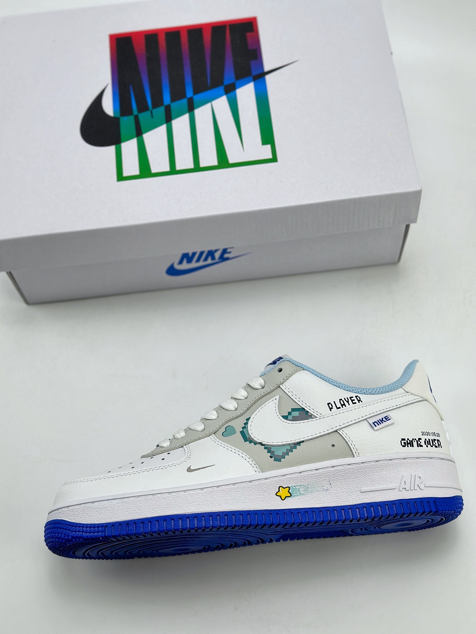 Nike Air Force 1 Low 07 Mario White Blue FB1844-222