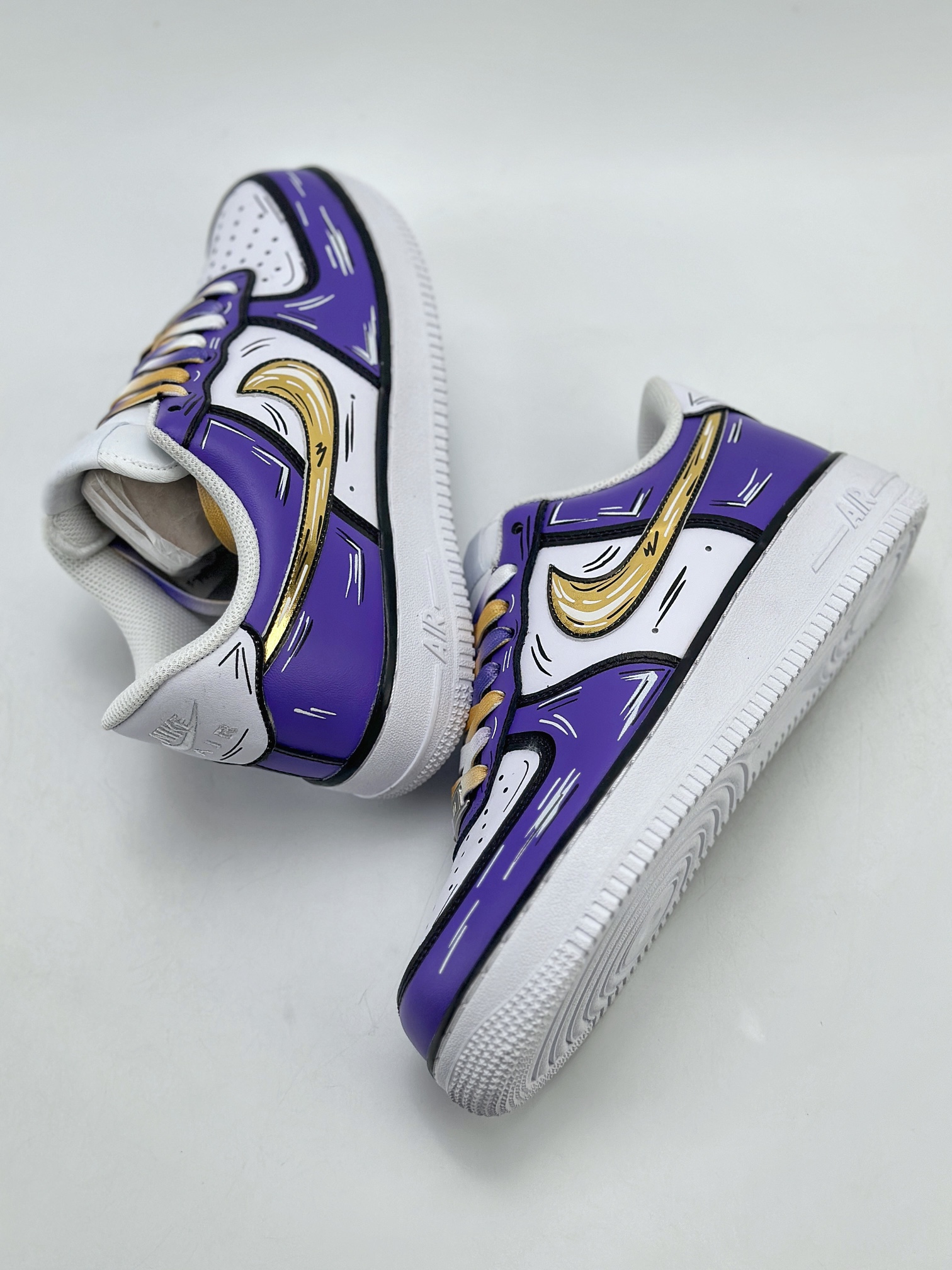 Nike Air Force 1 Low 07 2D Graffiti Purple Gold CW2288-216