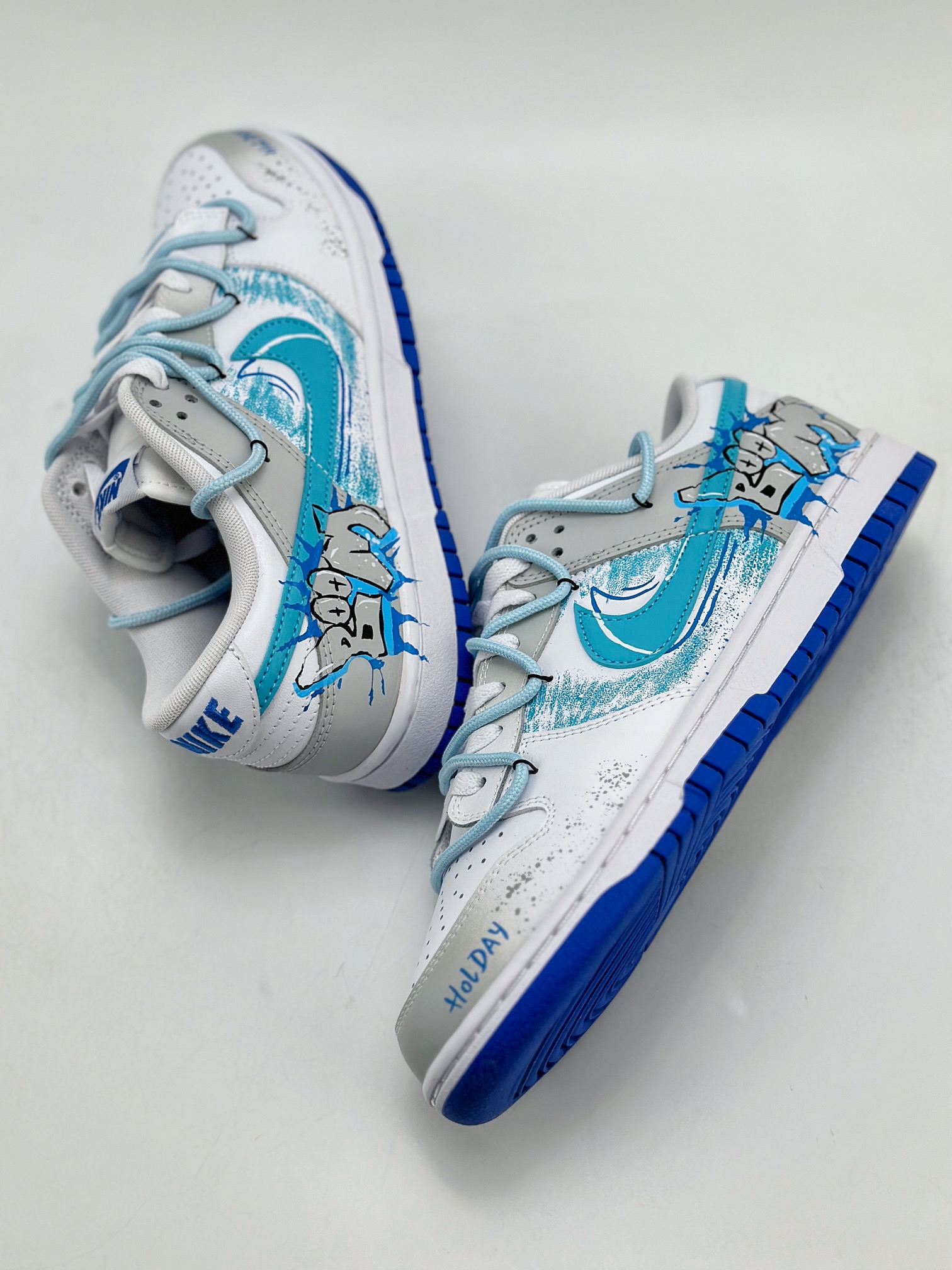 280 Nike SB Dunk Low 休闲日记 涂鸦解构风 渐变 夏日清爽 蓝白灰 DV0831-104