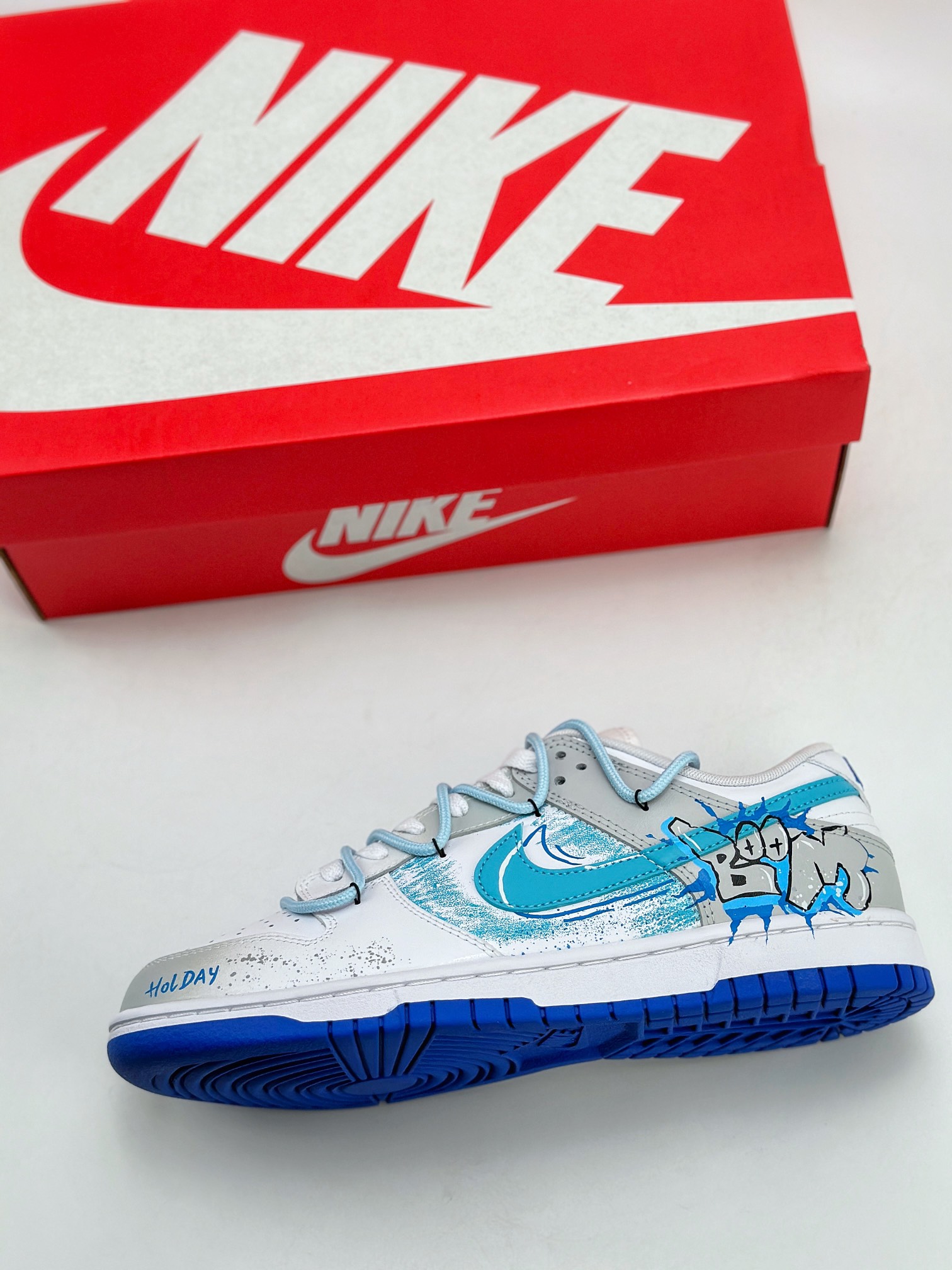 280 Nike SB Dunk Low 休闲日记 涂鸦解构风 渐变 夏日清爽 蓝白灰 DV0831-104