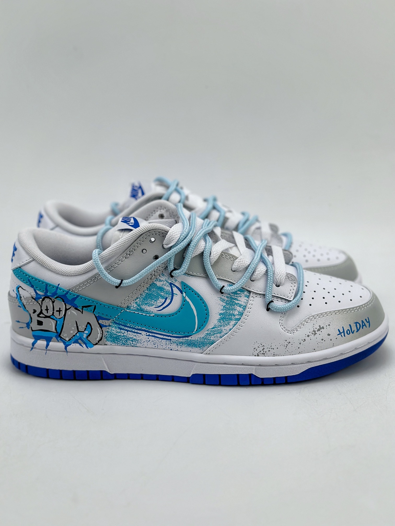 280 Nike SB Dunk Low 休闲日记 涂鸦解构风 渐变 夏日清爽 蓝白灰 DV0831-104