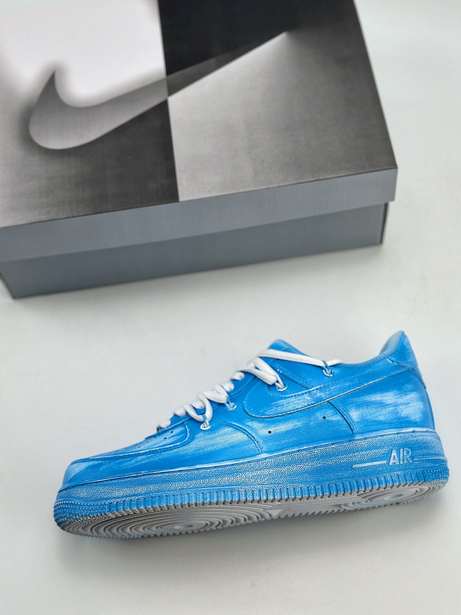 260 Nike Air Force 1 Low 07 手绘喷绘 蓝白 YY2024-929