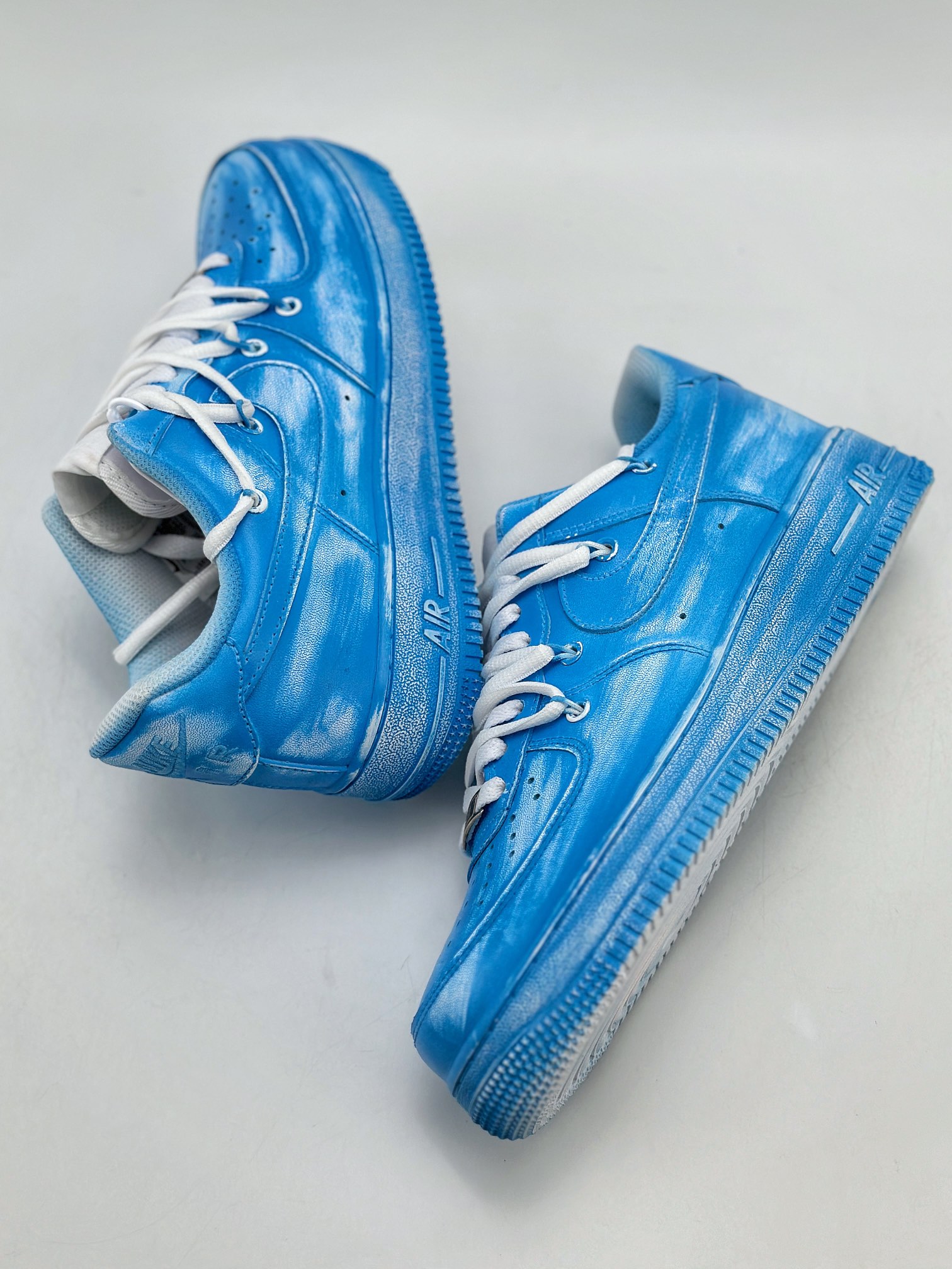 260 Nike Air Force 1 Low 07 手绘喷绘 蓝白 YY2024-929