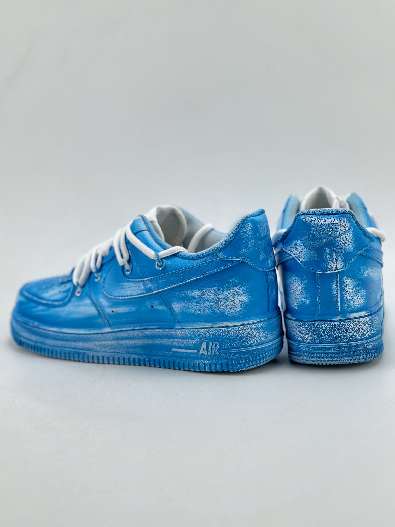 260 Nike Air Force 1 Low 07 手绘喷绘 蓝白 YY2024-929