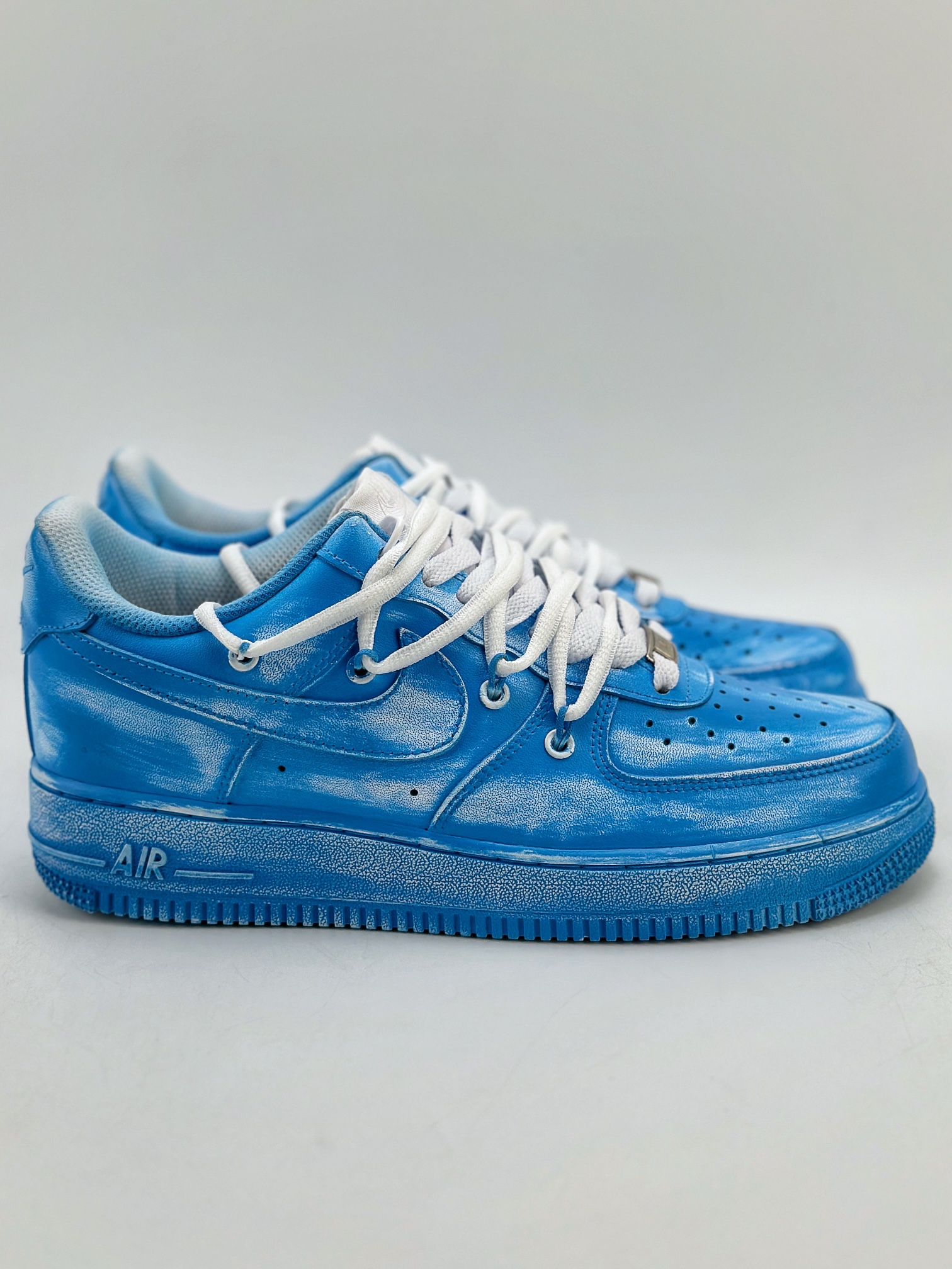 260 Nike Air Force 1 Low 07 手绘喷绘 蓝白 YY2024-929