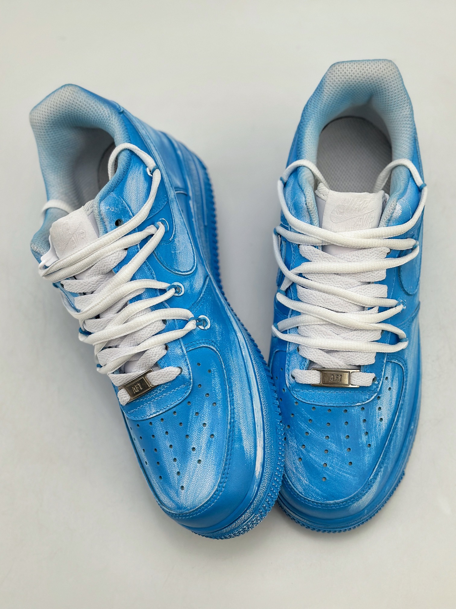 260 Nike Air Force 1 Low 07 手绘喷绘 蓝白 YY2024-929