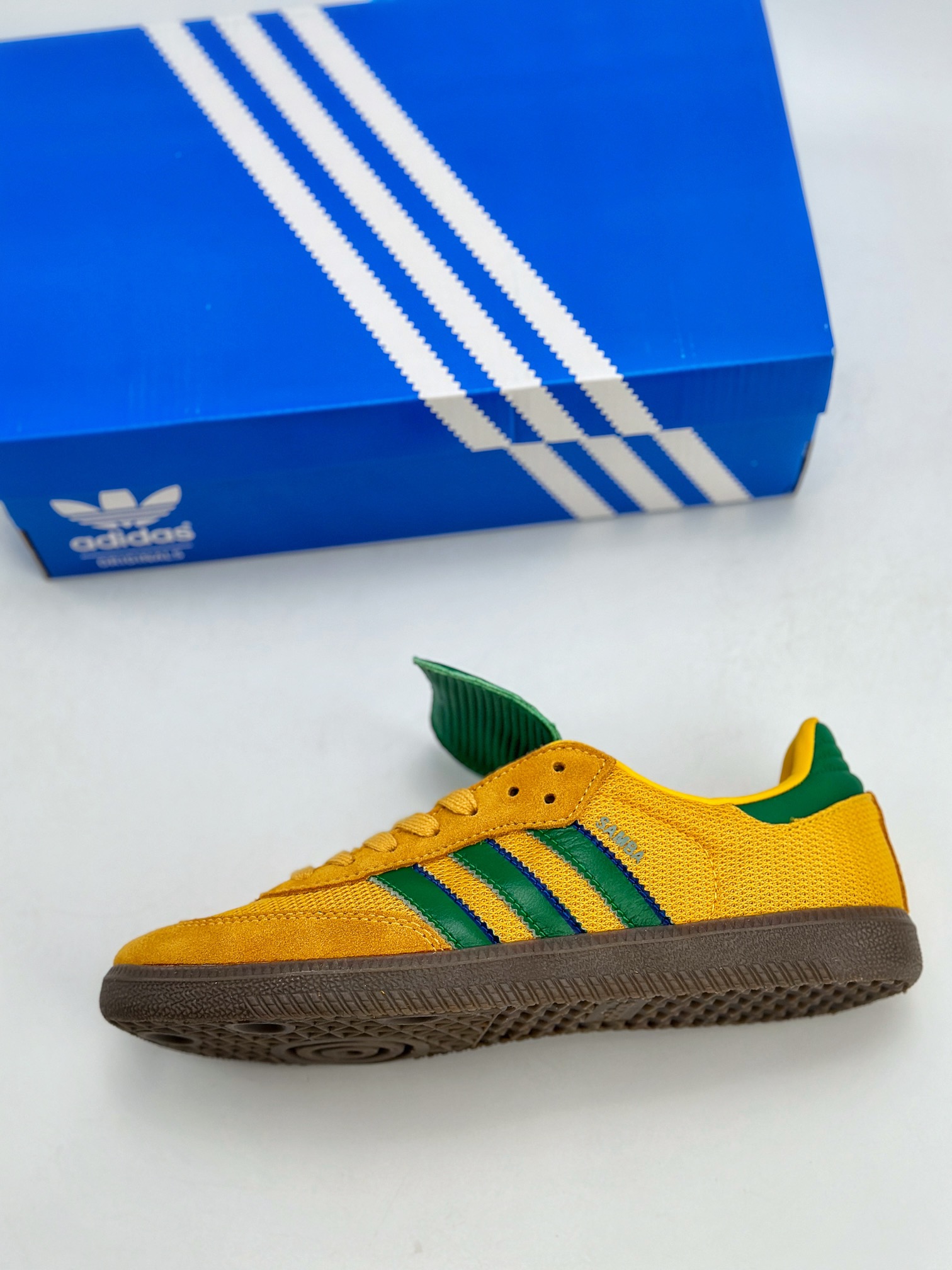 140 adidas originals Samba WB PONY TONAL 黄绿 IE9165