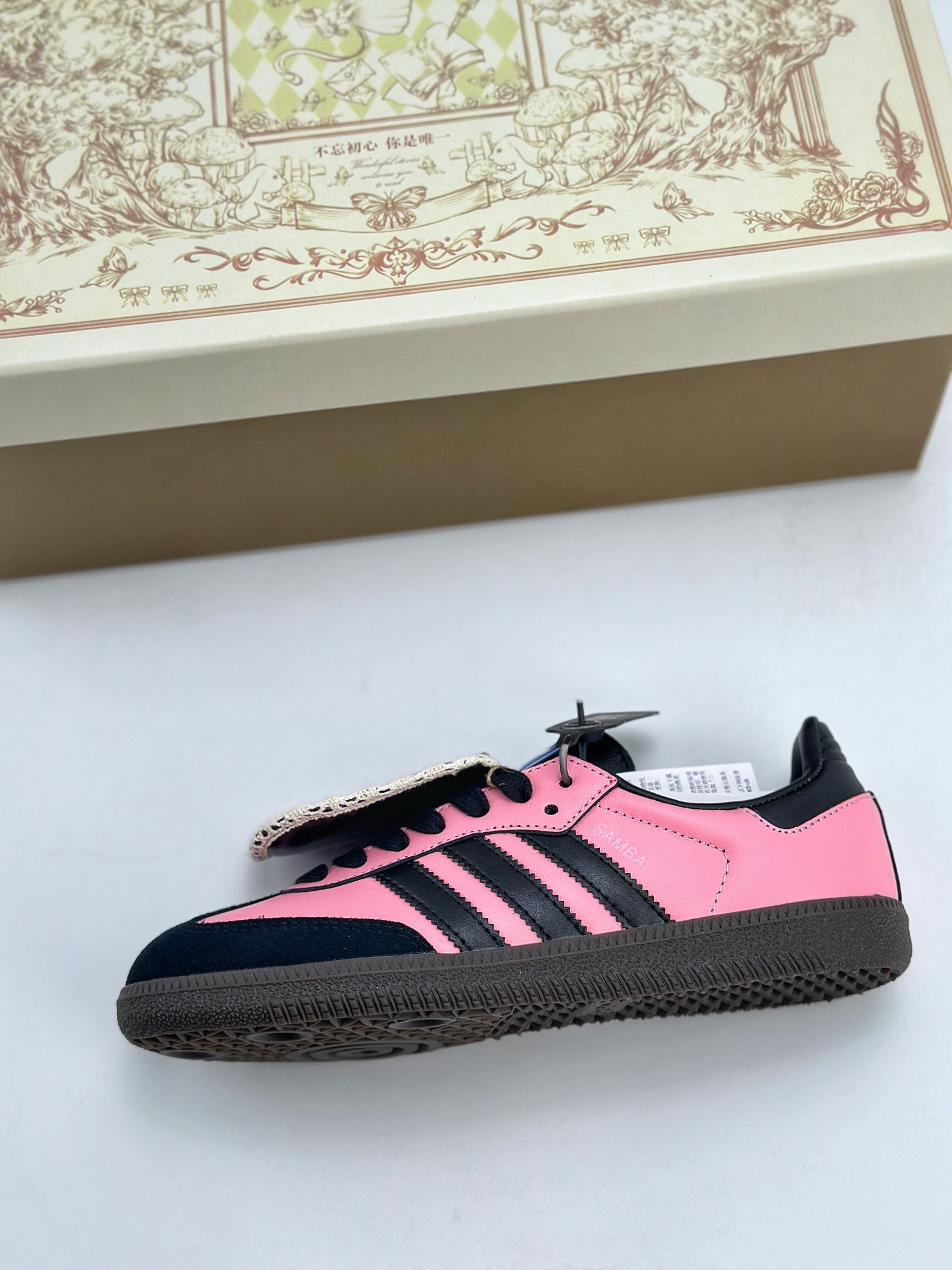 240 adidas originals Samba OG 黑粉 复古经典轻便板鞋  B75807