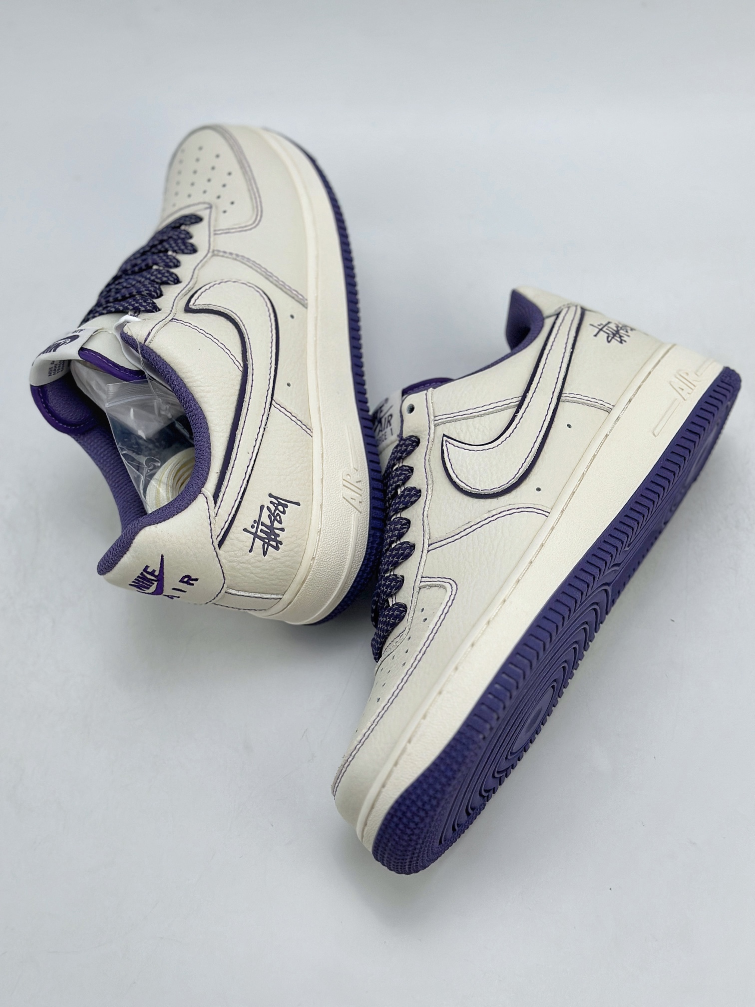 240 Nike Air Force 1 Low 07 x Stussy 斯图西 白紫满天星 UN1635-222