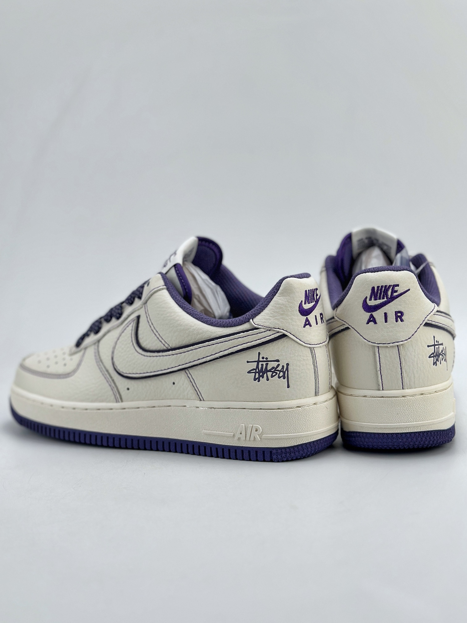 240 Nike Air Force 1 Low 07 x Stussy 斯图西 白紫满天星 UN1635-222