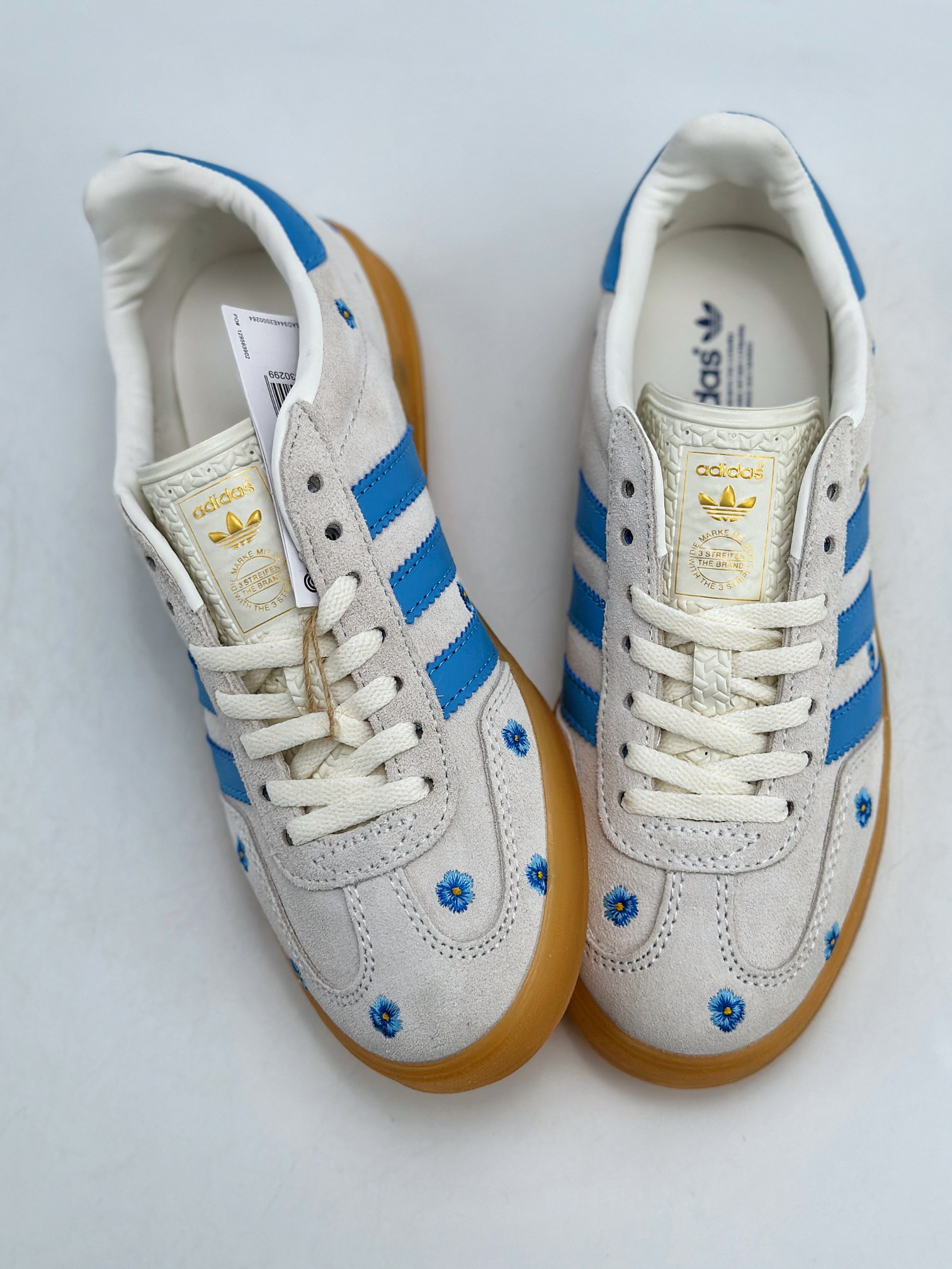 180 adidas Originals Gazelle INdoor ”Floral/Beige/Light Blue” 灰蓝 IF4491