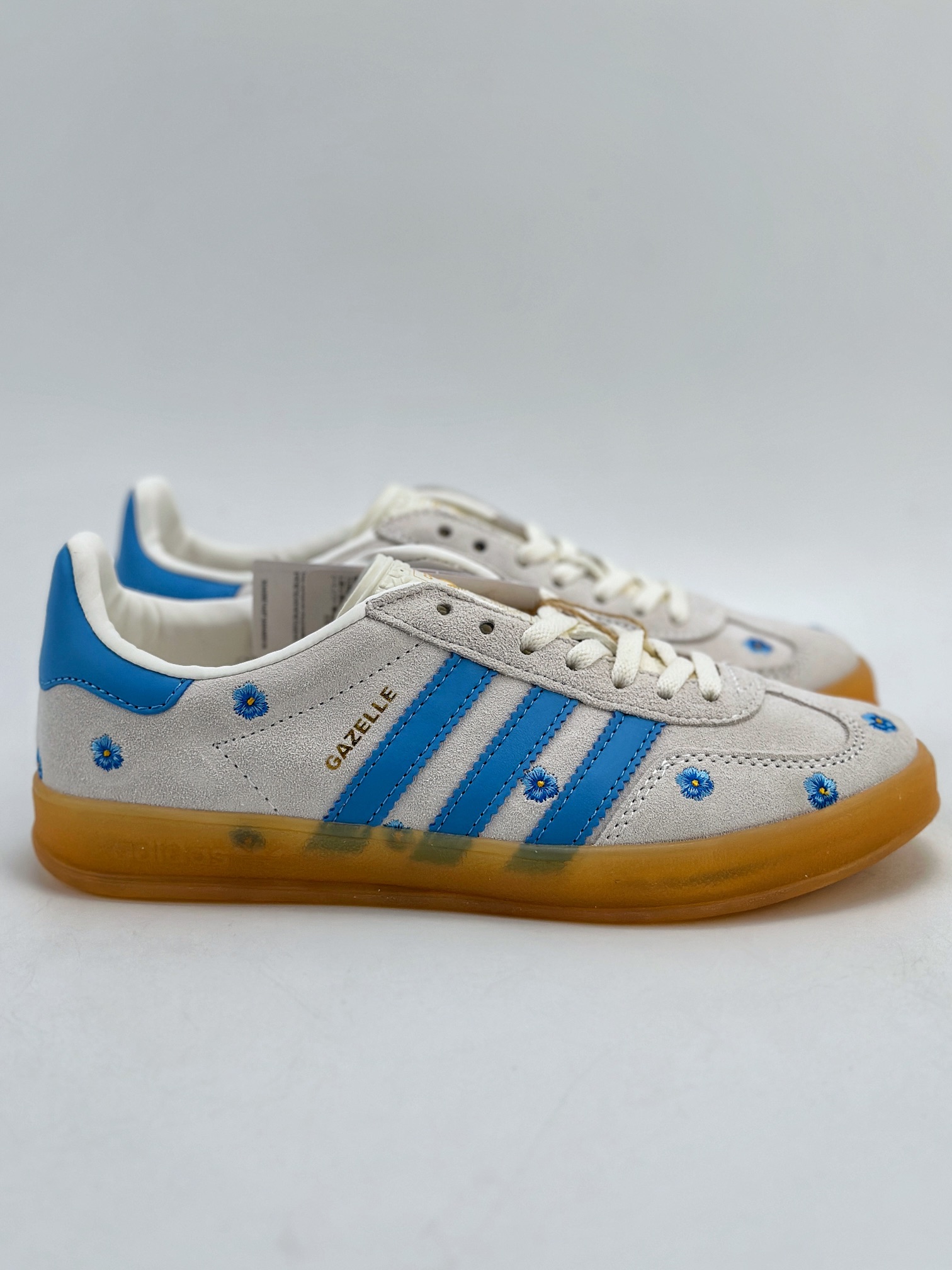 180 adidas Originals Gazelle INdoor ”Floral/Beige/Light Blue” 灰蓝 IF4491