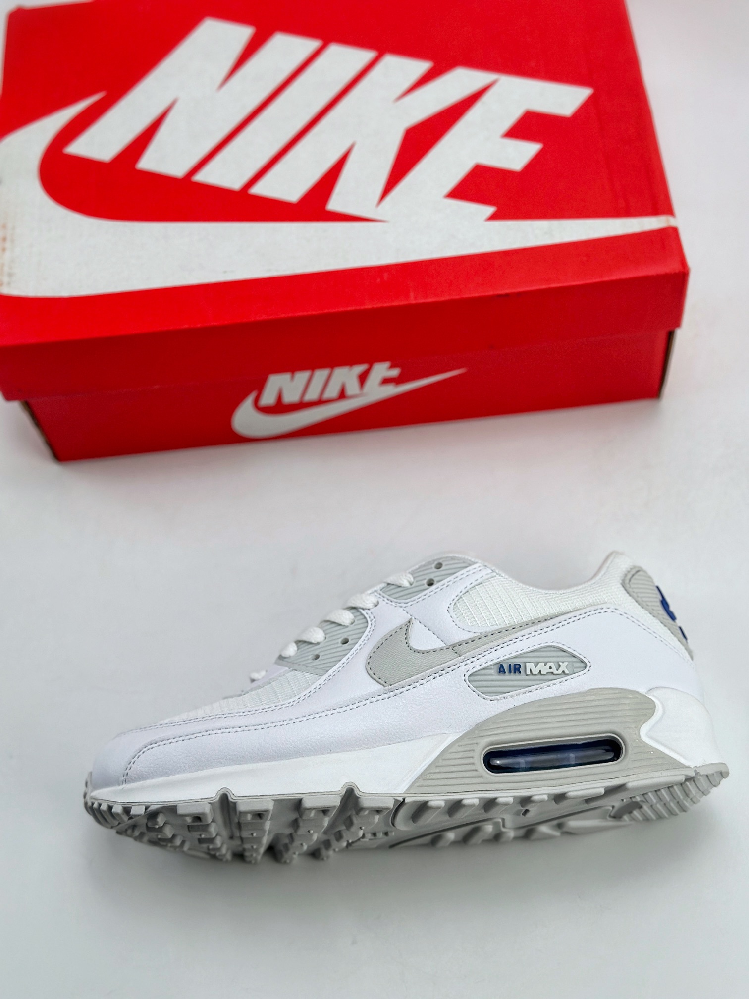 190 Nike Air Max 90 ”Photo Blue” 纯白 复古耐磨低帮跑步鞋 FZ7186-100