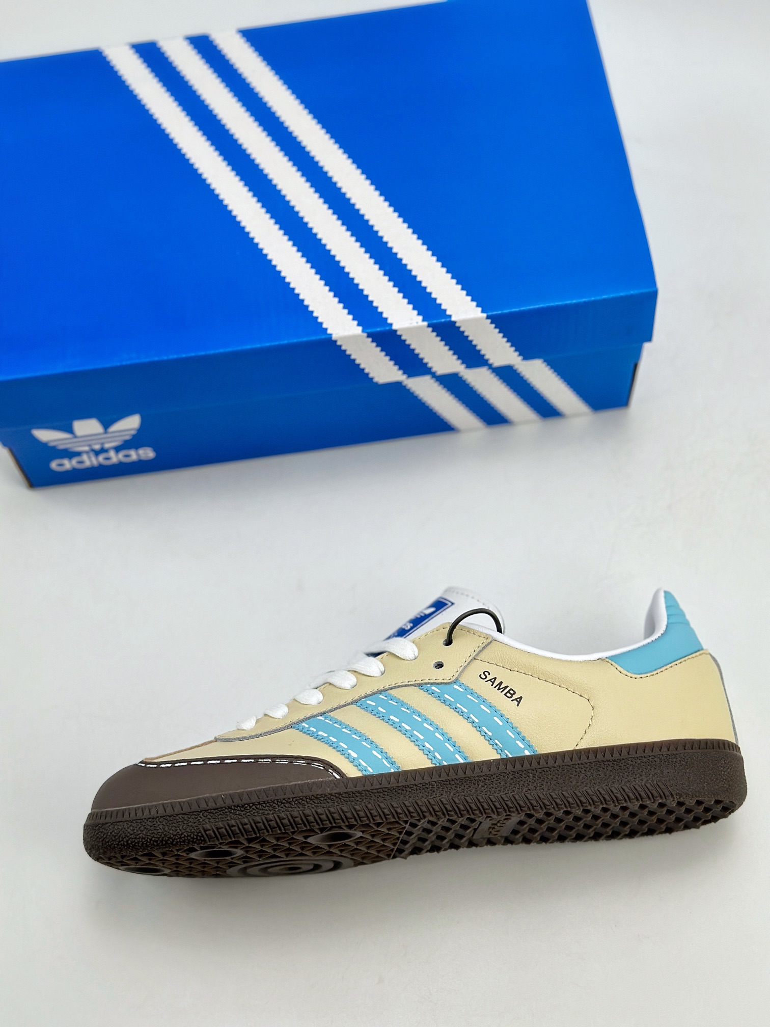 220 adidas originals Samba OG 黄蓝棕 复古经典轻便板鞋 IG1024