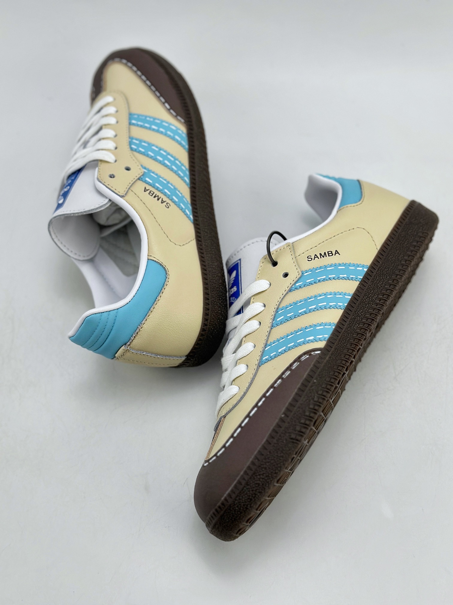 220 adidas originals Samba OG 黄蓝棕 复古经典轻便板鞋 IG1024