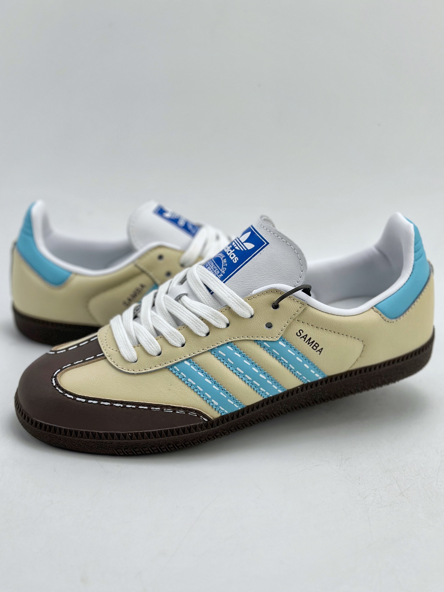 220 adidas originals Samba OG 黄蓝棕 复古经典轻便板鞋 IG1024