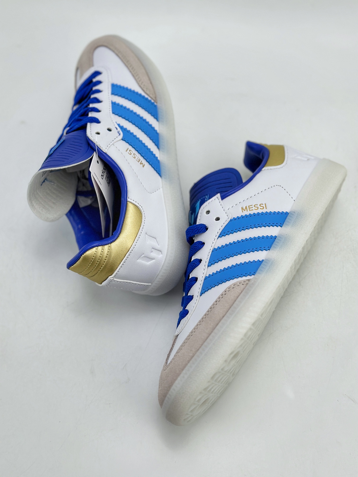 150 adidas originals Samba x LIONEL MESSI 白蓝灰 ID3550