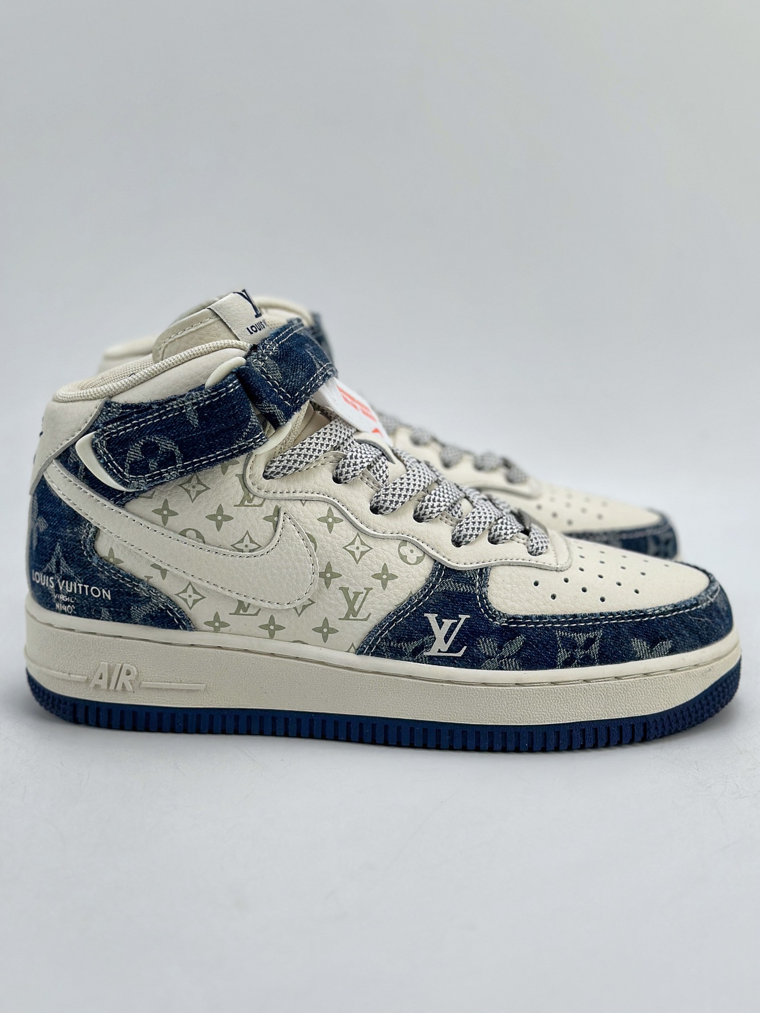 240 Nike Air Force 1 Mid 07 x Louis Vuitton 白牛仔蓝 DQ7688-200