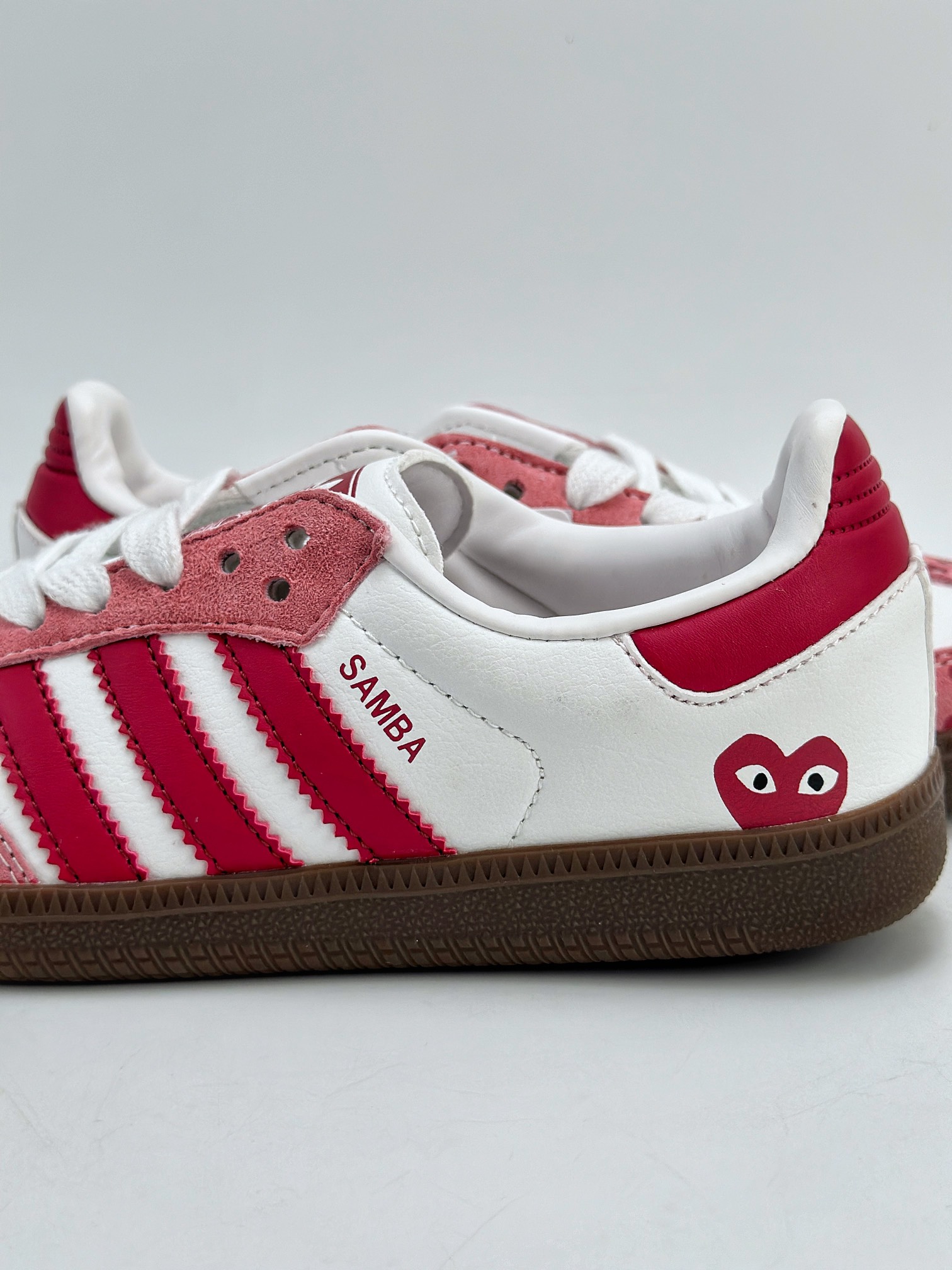 150 adidas originals Samba OG x Comme des Garcons 川久白玫红 FW2414