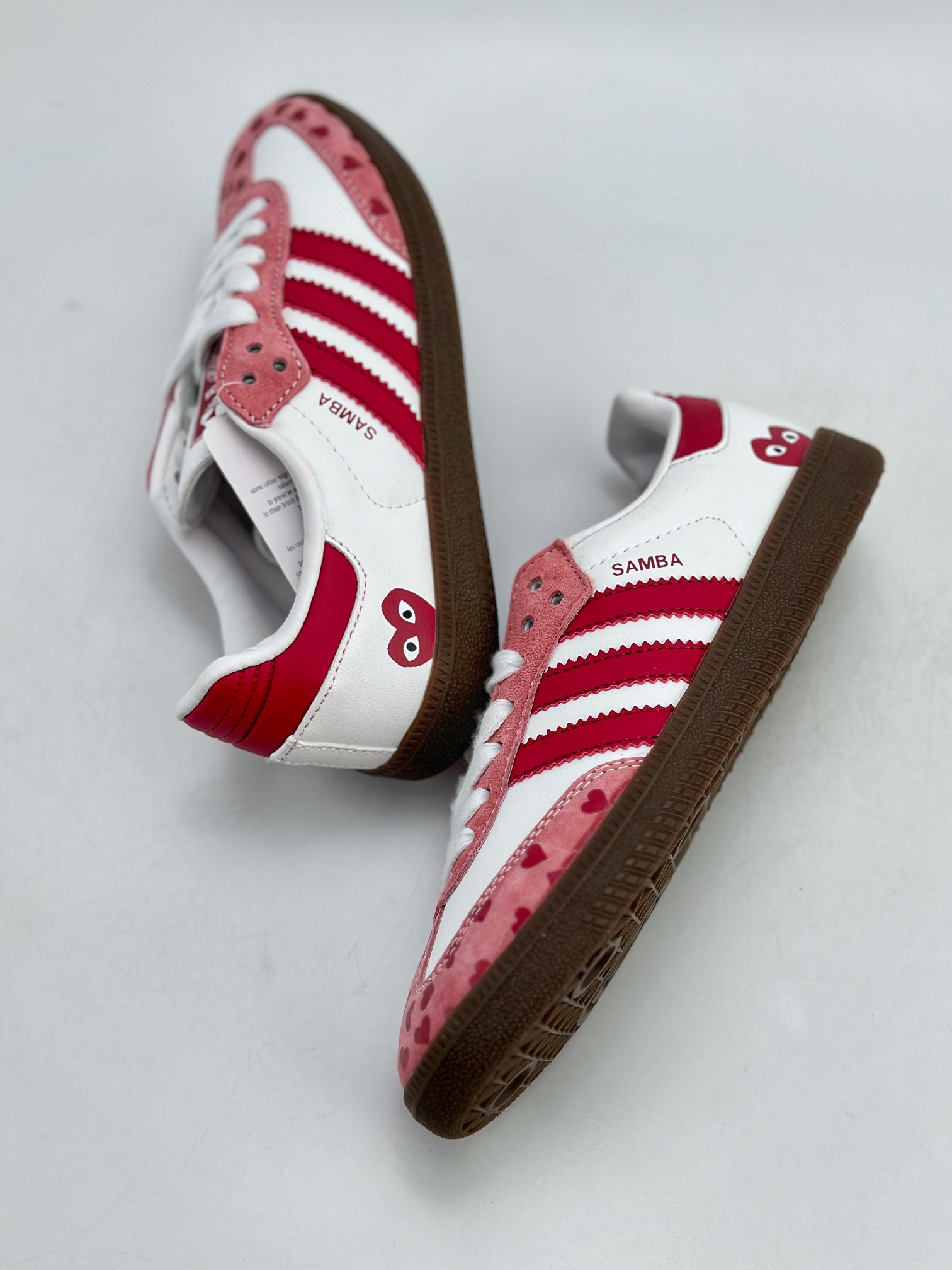 150 adidas originals Samba OG x Comme des Garcons 川久白玫红 FW2414