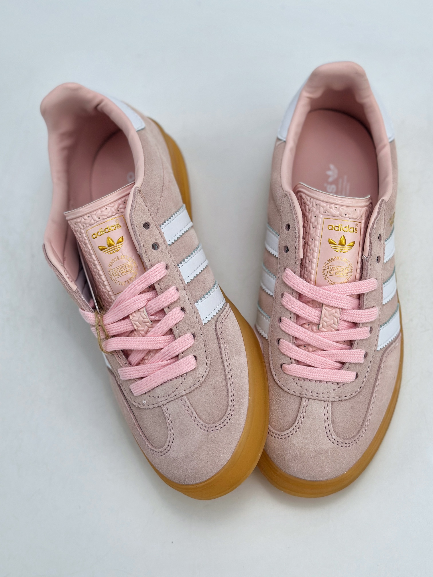 adidas Originals Gazelle INdoor 白粉 三叶草休闲防滑耐磨低帮板鞋 IH5484