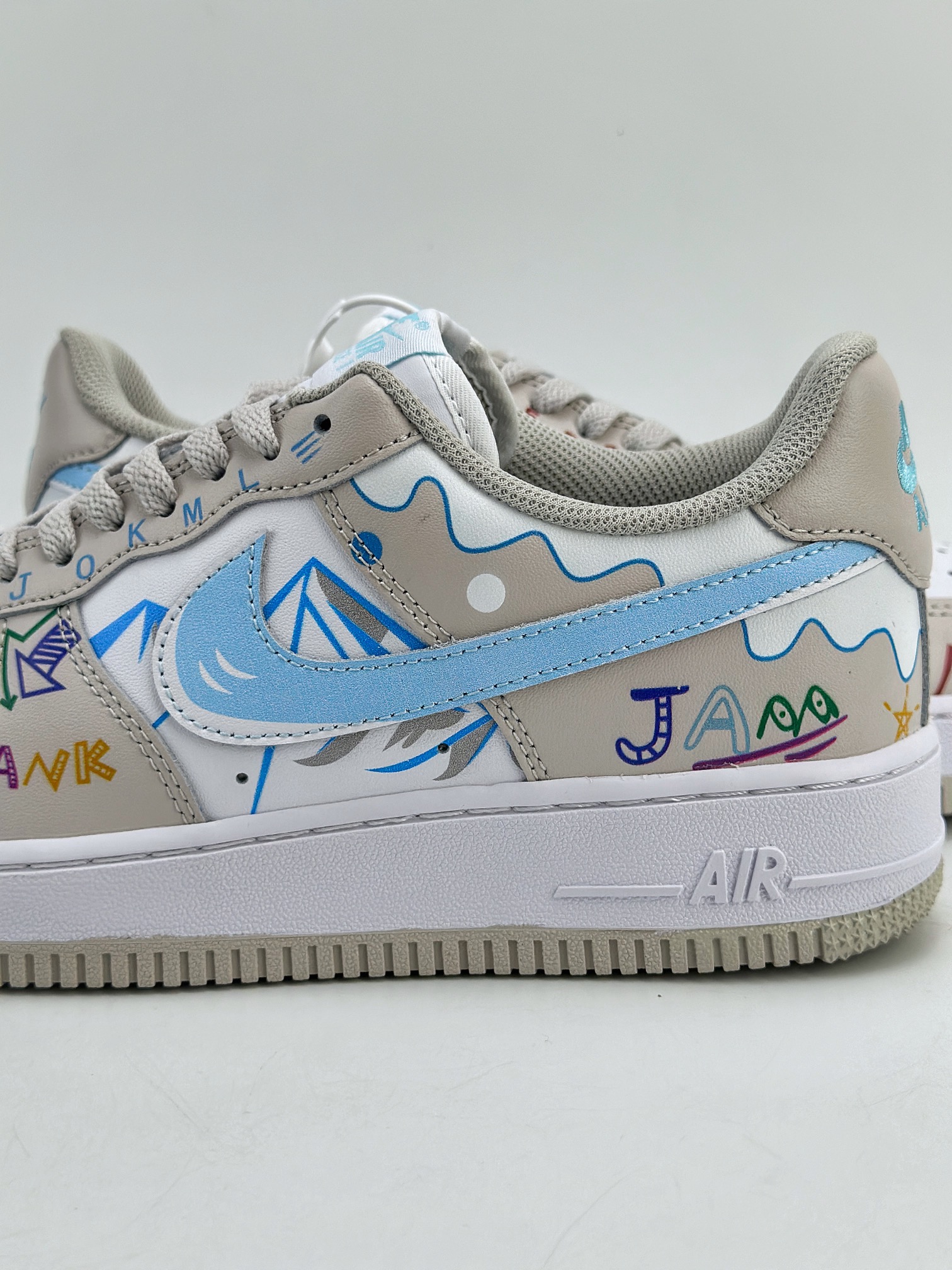 Nike Air Force 1 Low 07 手绘 喷绘 涂鸦雪山 白灰蓝  CW2288-219