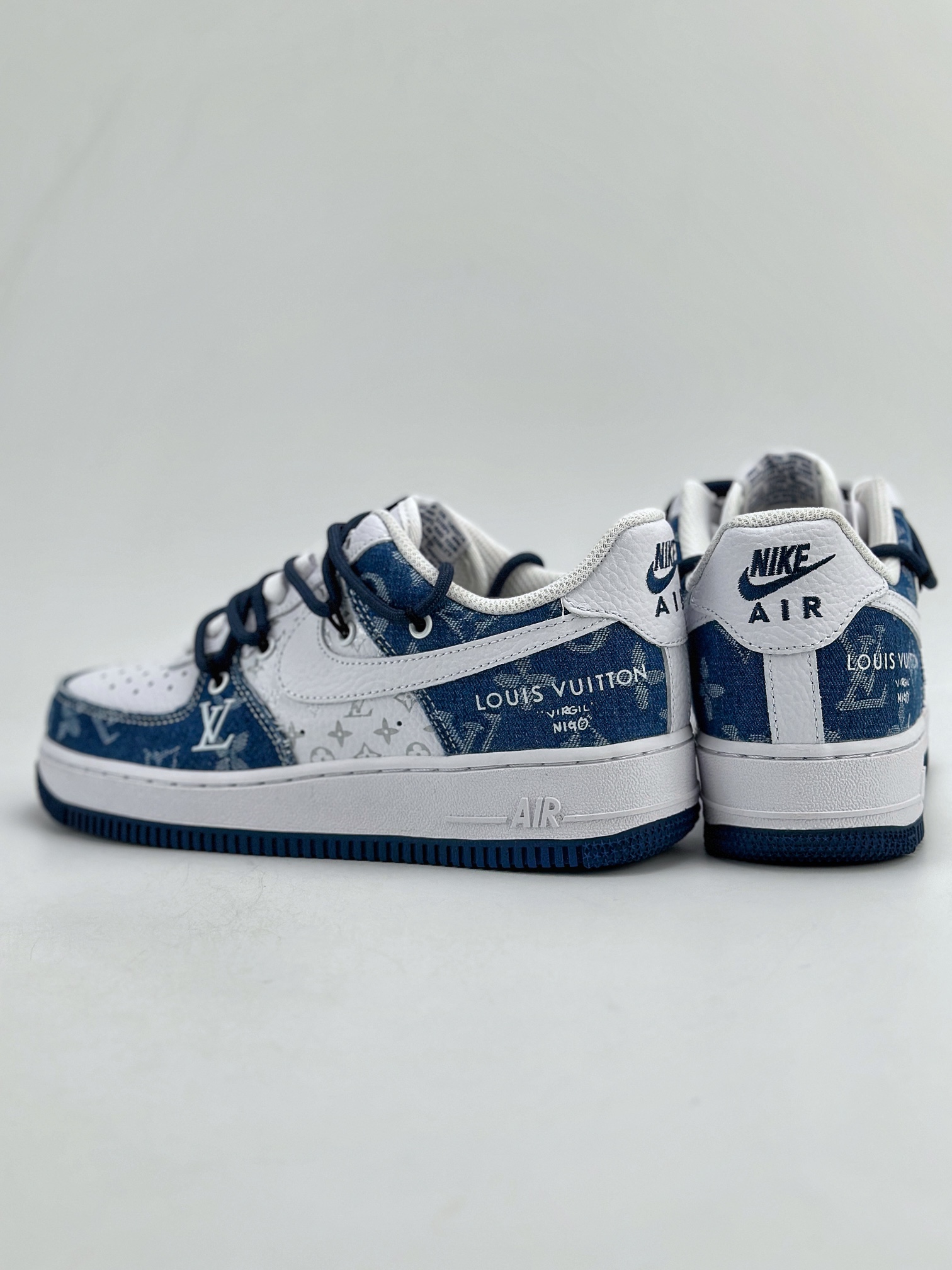 Nike Air Force 1 Low 07 x Louis Vuitton 白蓝牛仔布绑带 ZH0316-021