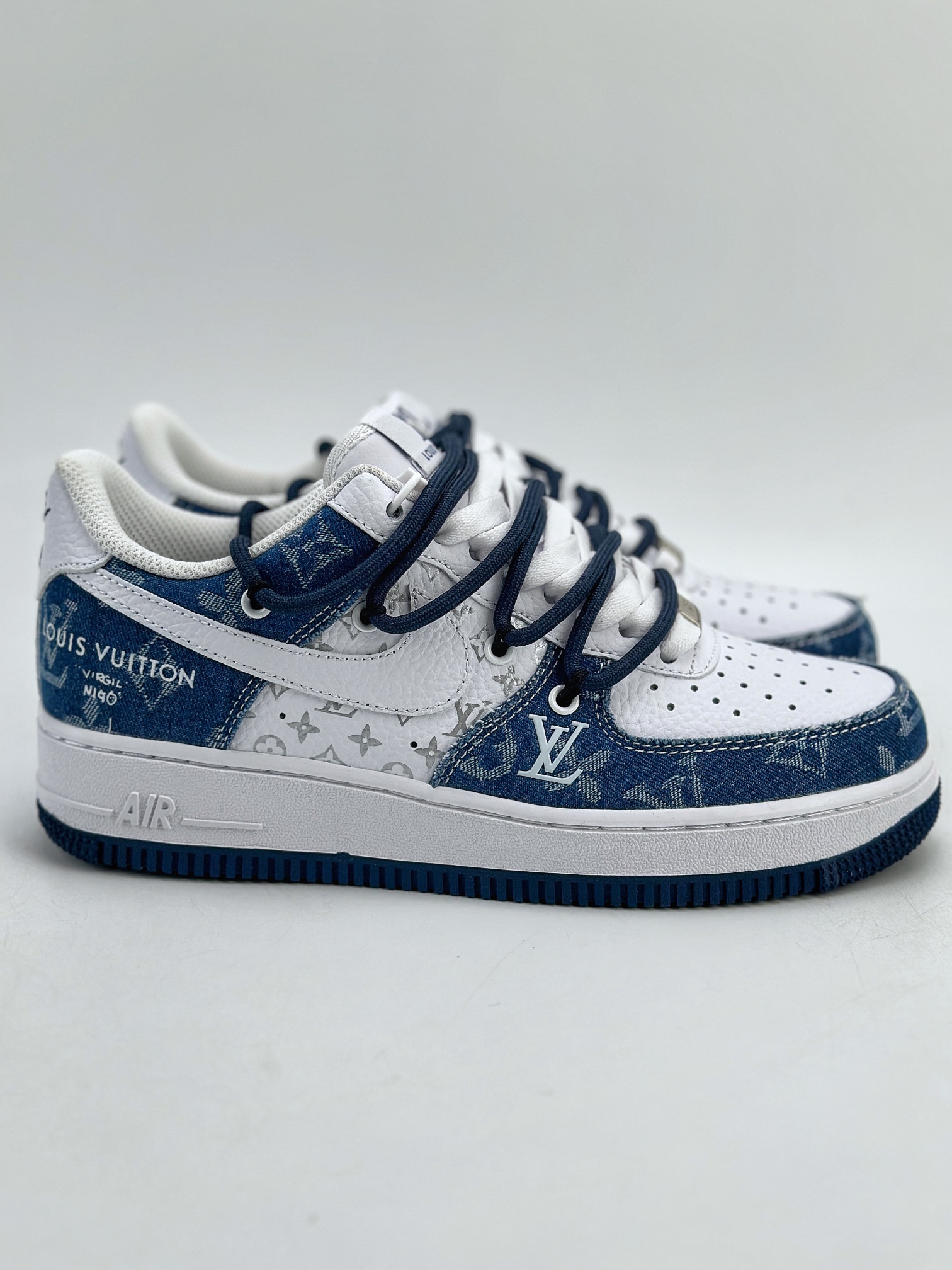 Nike Air Force 1 Low 07 x Louis Vuitton 白蓝牛仔布绑带 ZH0316-021