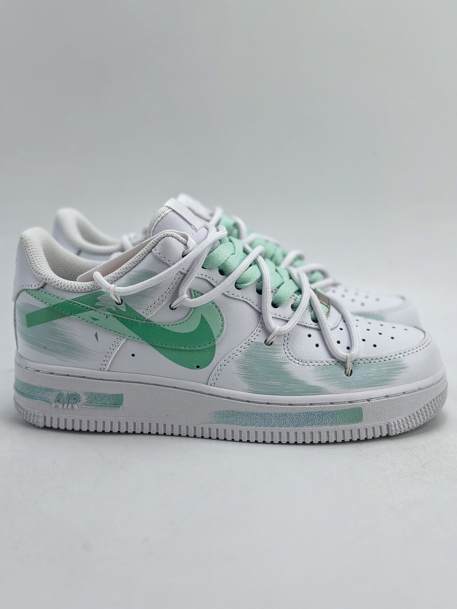 Nike Air Force 1 Low 07 手绘 断裂三钩 白绿  ZH0316-023