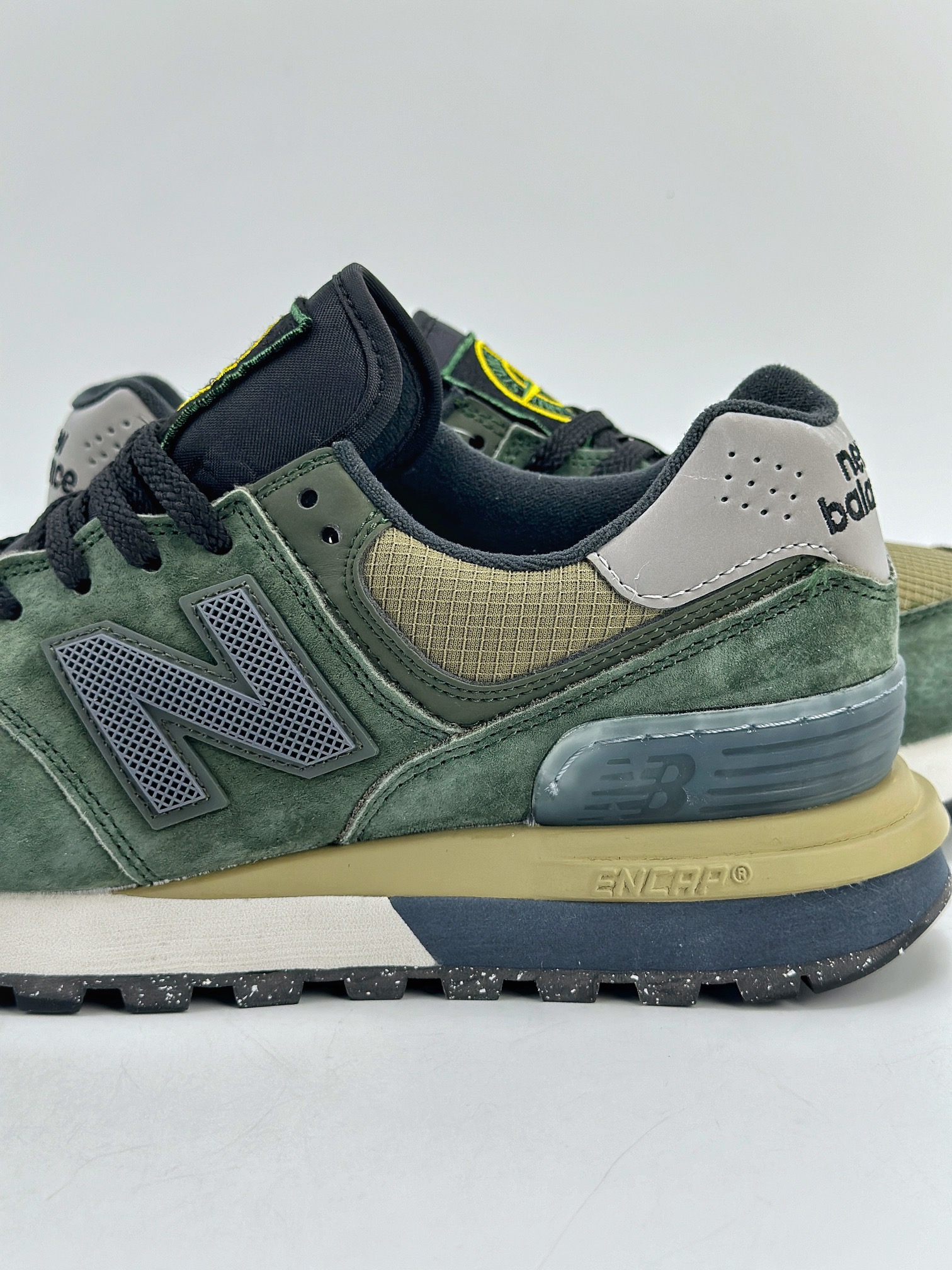 NB新百伦New Balance U574 x Stone Island 石头岛联名 黑绿低帮复古休闲运动慢跑鞋  U574LGIL