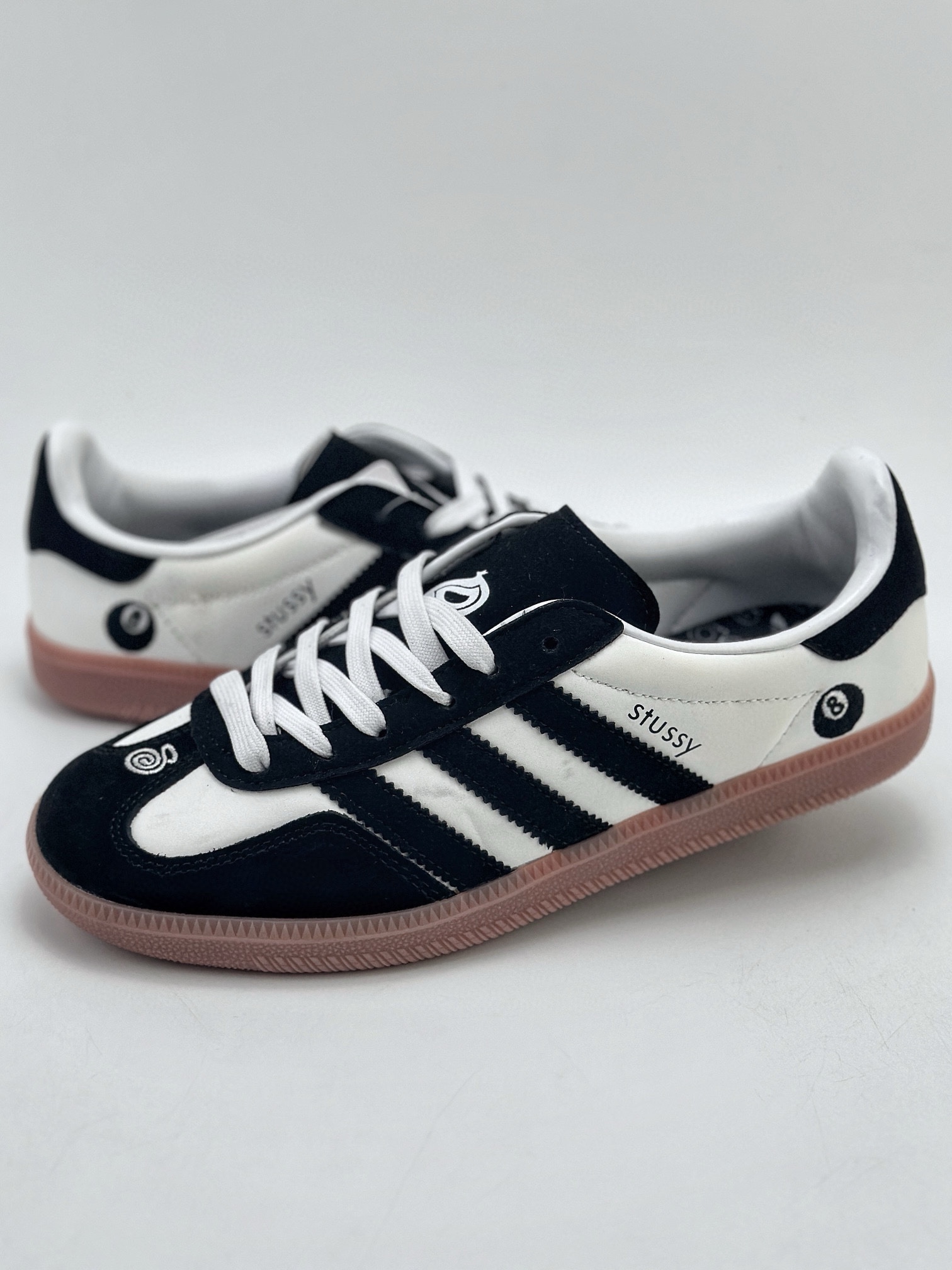 adidas Originals Gazelle INdoor x Stussy 黑八 三叶草休闲防滑耐磨低帮板鞋  DM6447