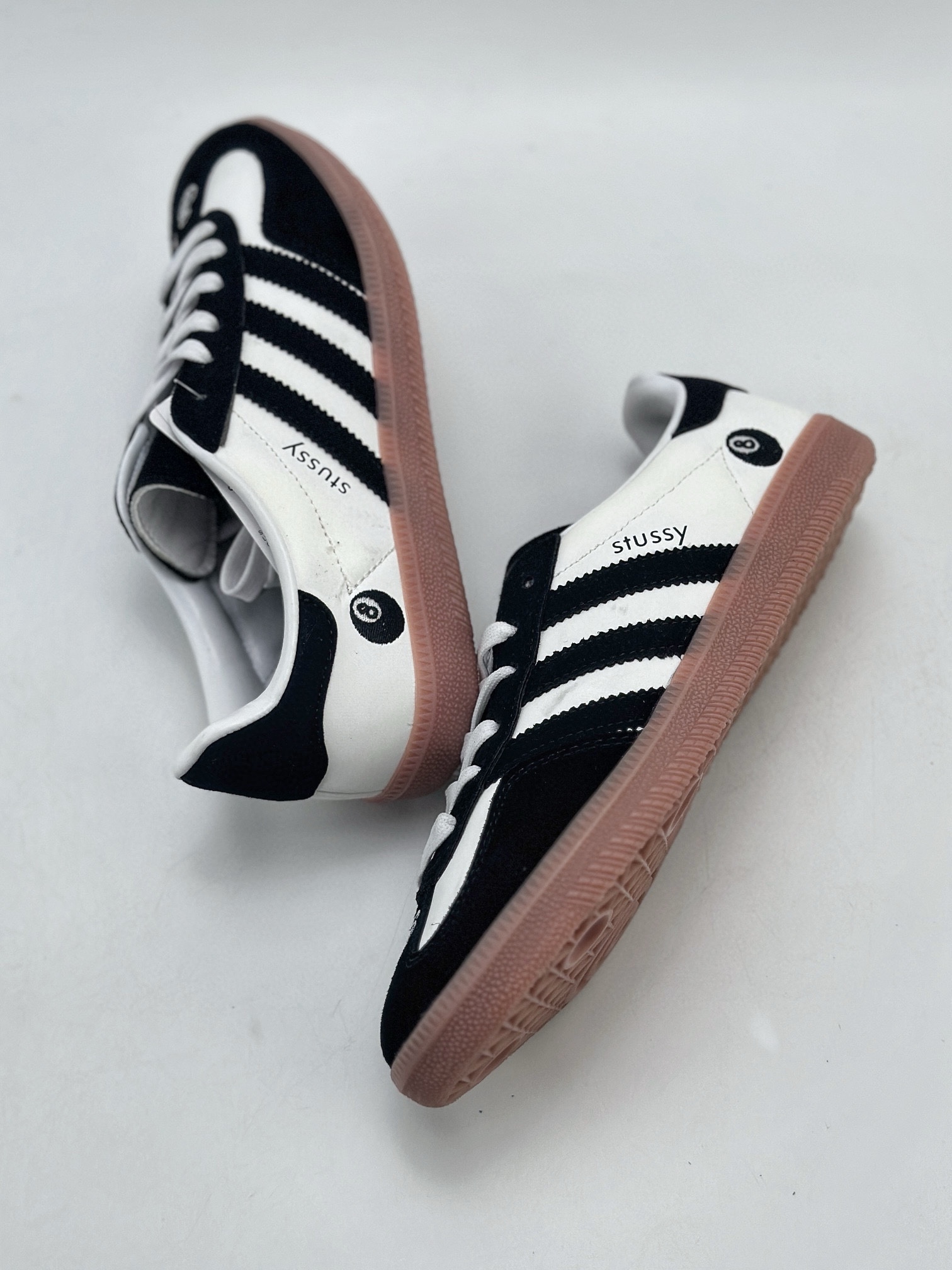 adidas Originals Gazelle INdoor x Stussy 黑八 三叶草休闲防滑耐磨低帮板鞋  DM6447