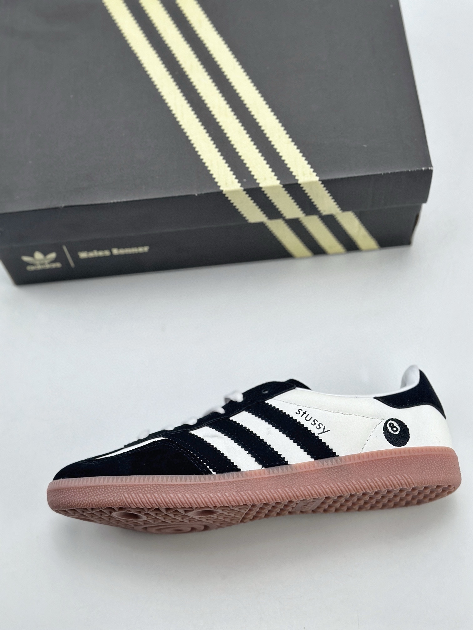 adidas Originals Gazelle INdoor x Stussy 黑八 三叶草休闲防滑耐磨低帮板鞋  DM6447