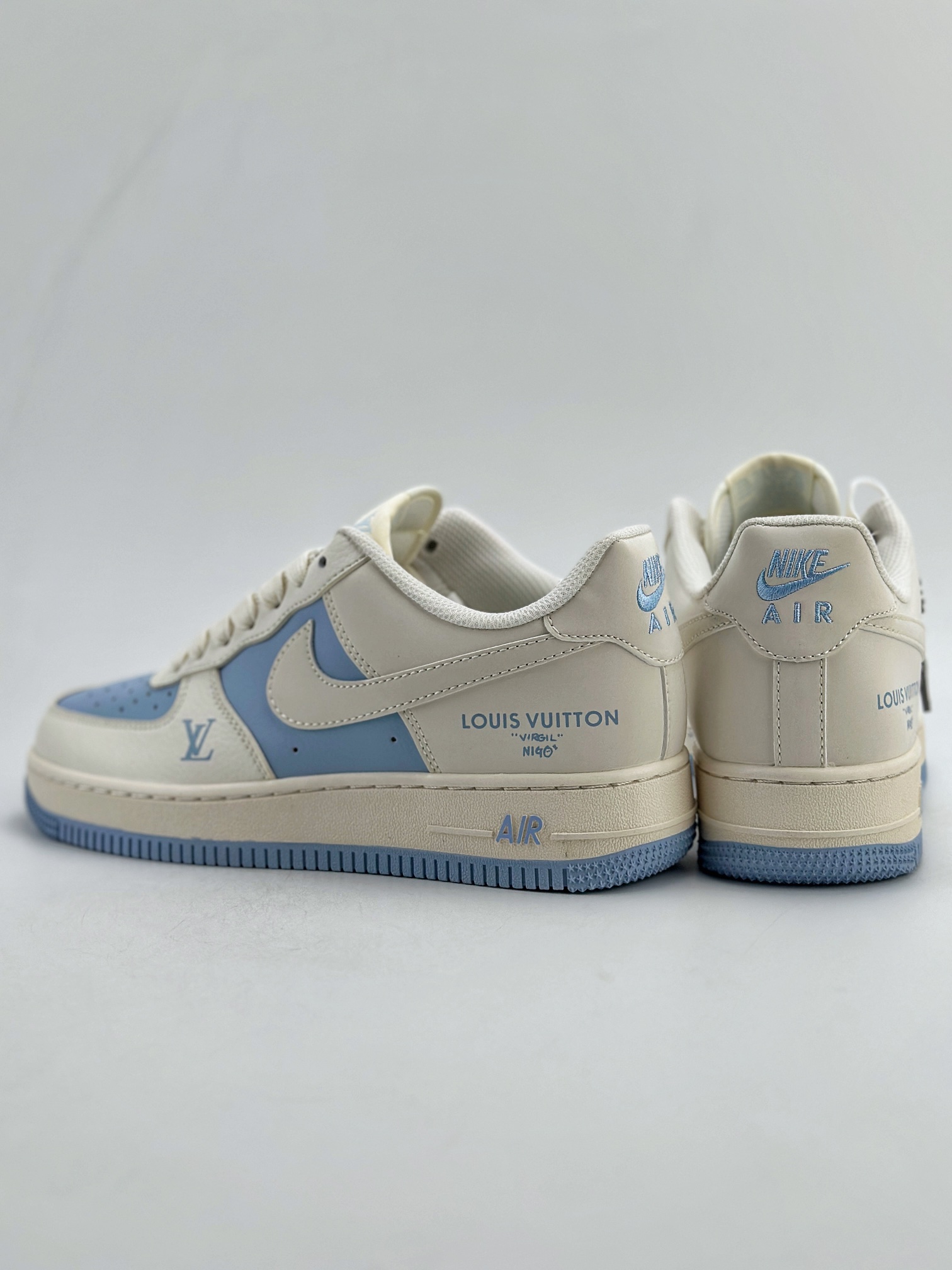 Nike Air Force 1 Low 07 x Louis Vuitton 米白蓝  BB9899-203