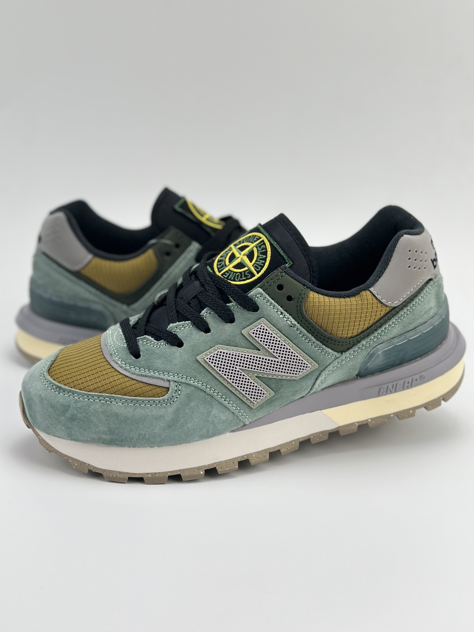 NB新百伦New Balance U574 x Stone Island 石头岛联名棕绿低帮复古休闲运动慢跑鞋  U574LGTN