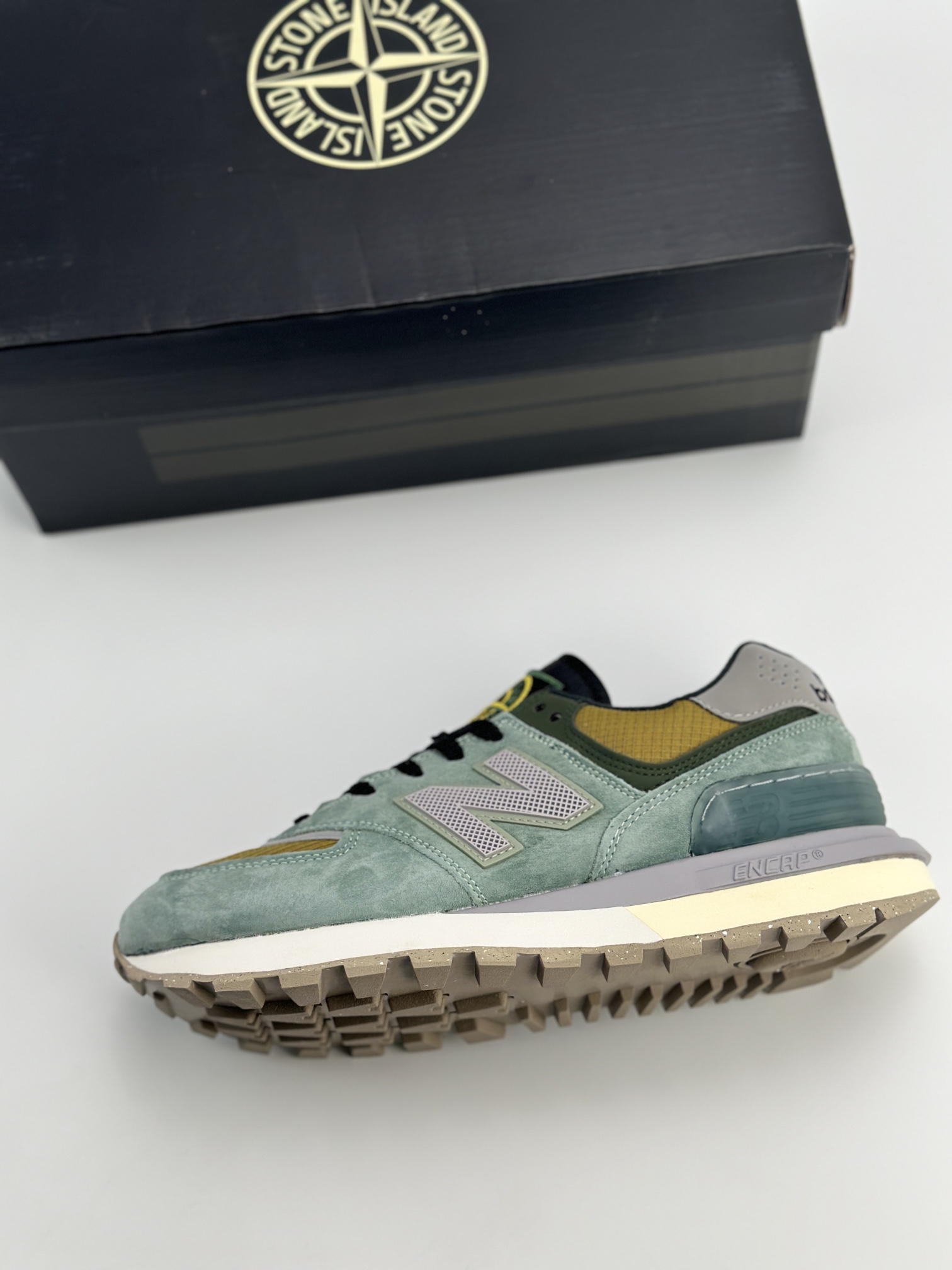 NB新百伦New Balance U574 x Stone Island 石头岛联名棕绿低帮复古休闲运动慢跑鞋  U574LGTN