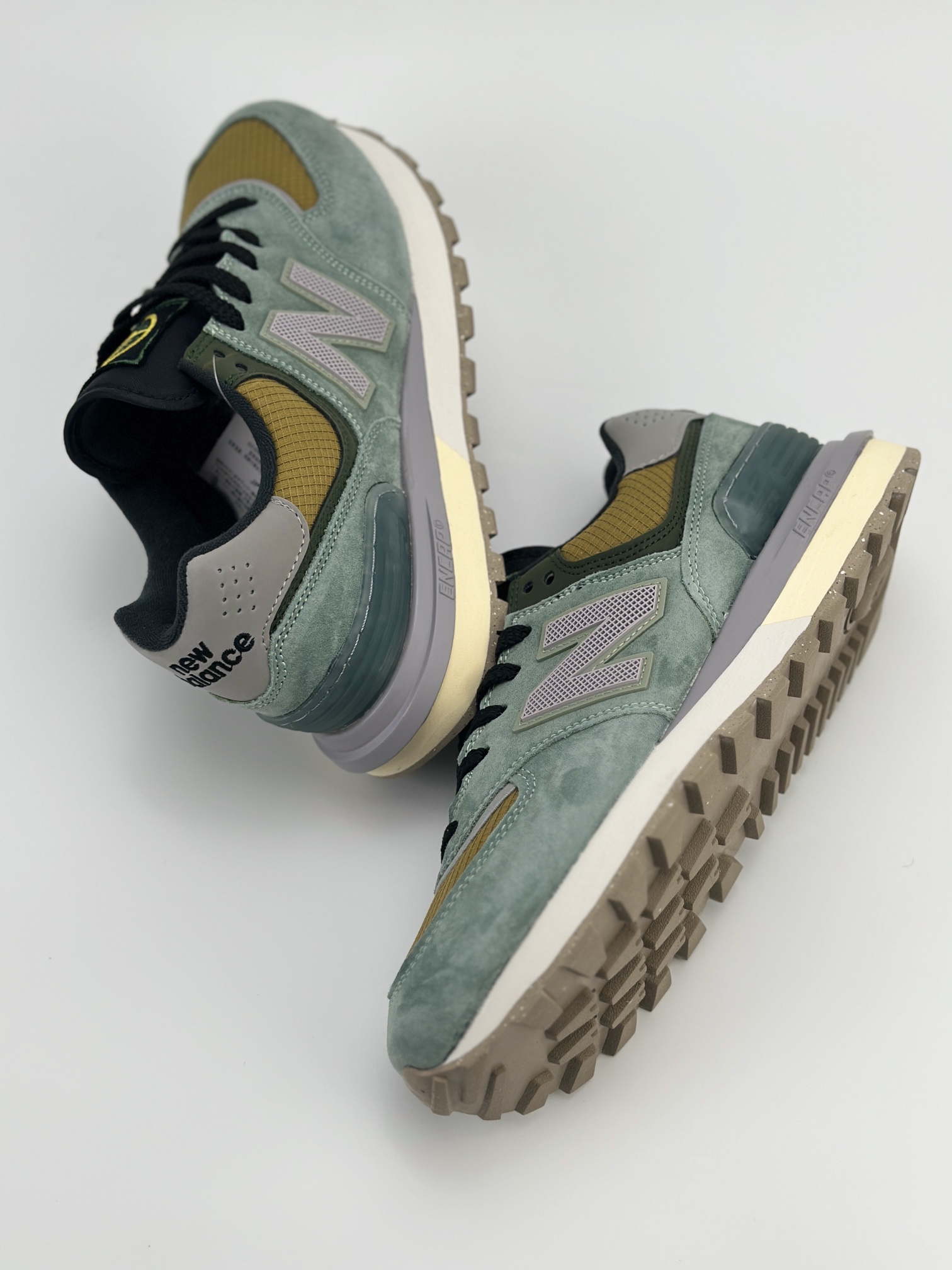 NB新百伦New Balance U574 x Stone Island 石头岛联名棕绿低帮复古休闲运动慢跑鞋  U574LGTN