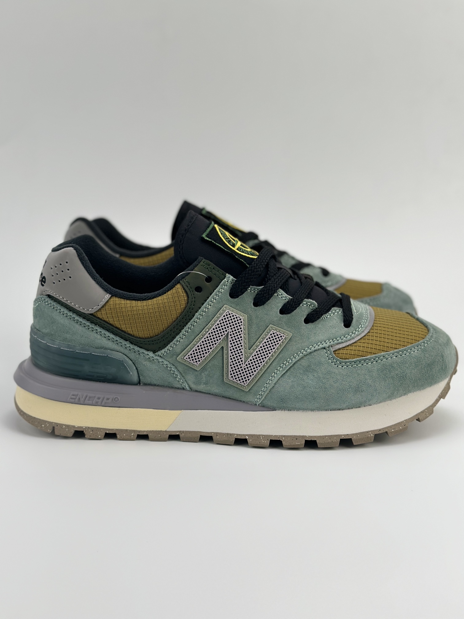 NB新百伦New Balance U574 x Stone Island 石头岛联名棕绿低帮复古休闲运动慢跑鞋  U574LGTN