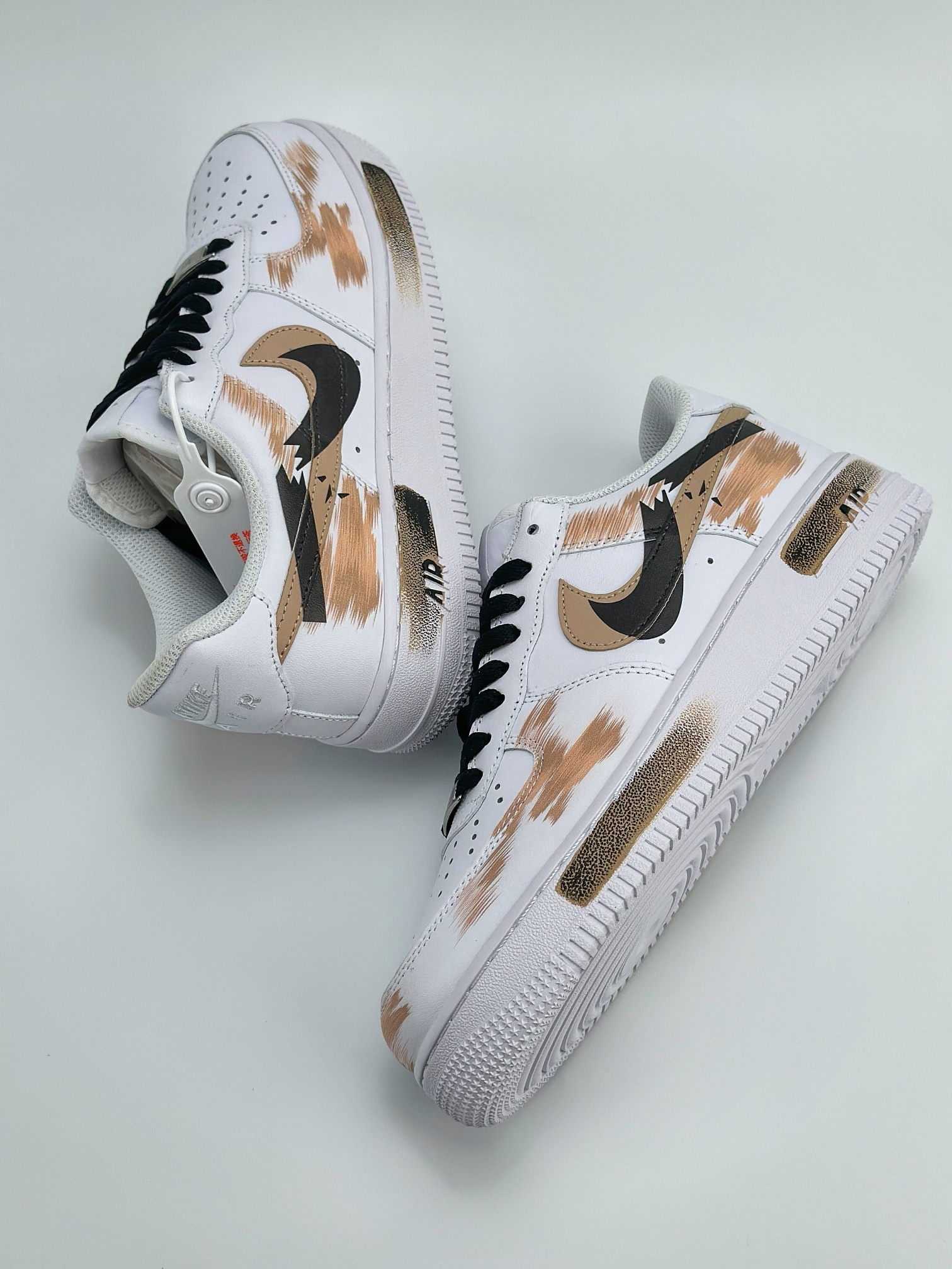 Nike Air Force 1 Low 07 手绘 断裂三钩 白棕