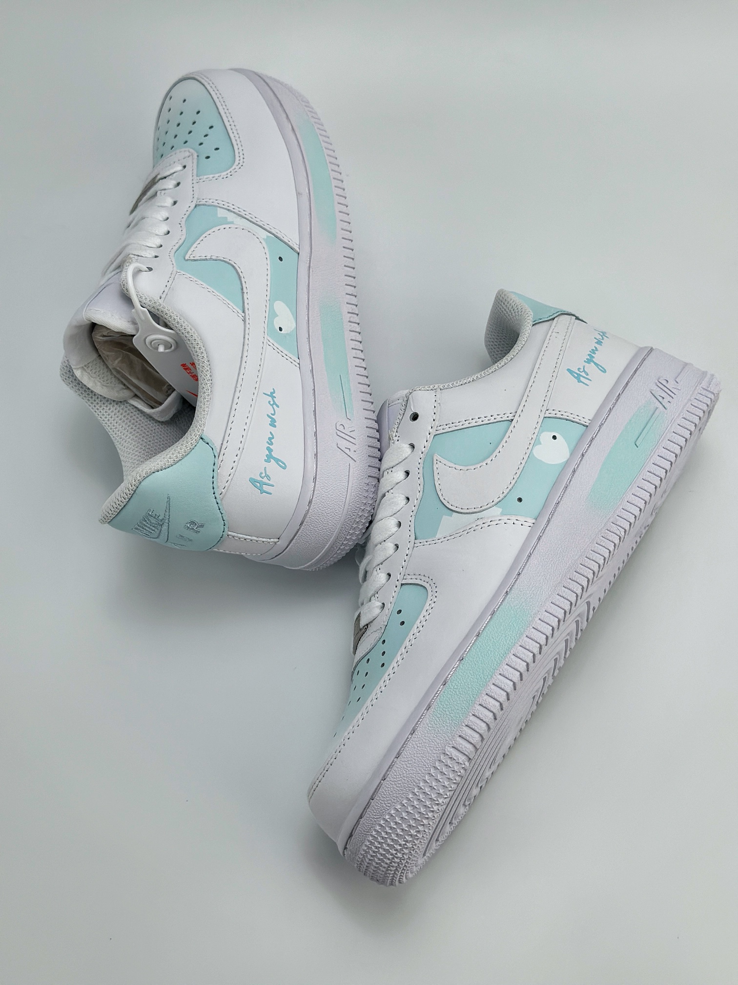 Nike Air Force 1 Low 07 万花弄 心心相印-蔚蓝 白浅蓝