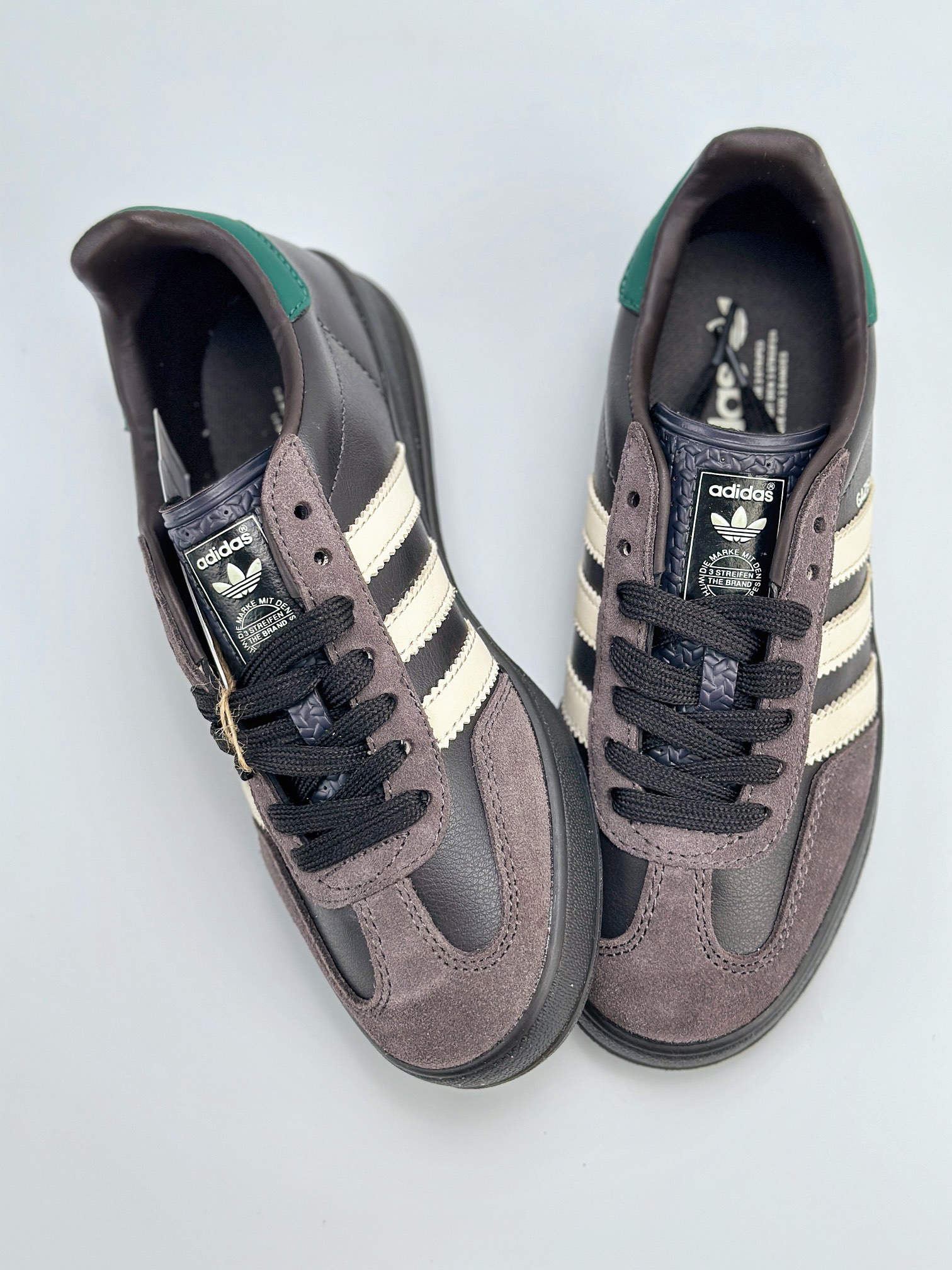 adidas Originals Gazelle INdoor 黑棕三叶草休闲防滑耐磨低帮板鞋 IH0374