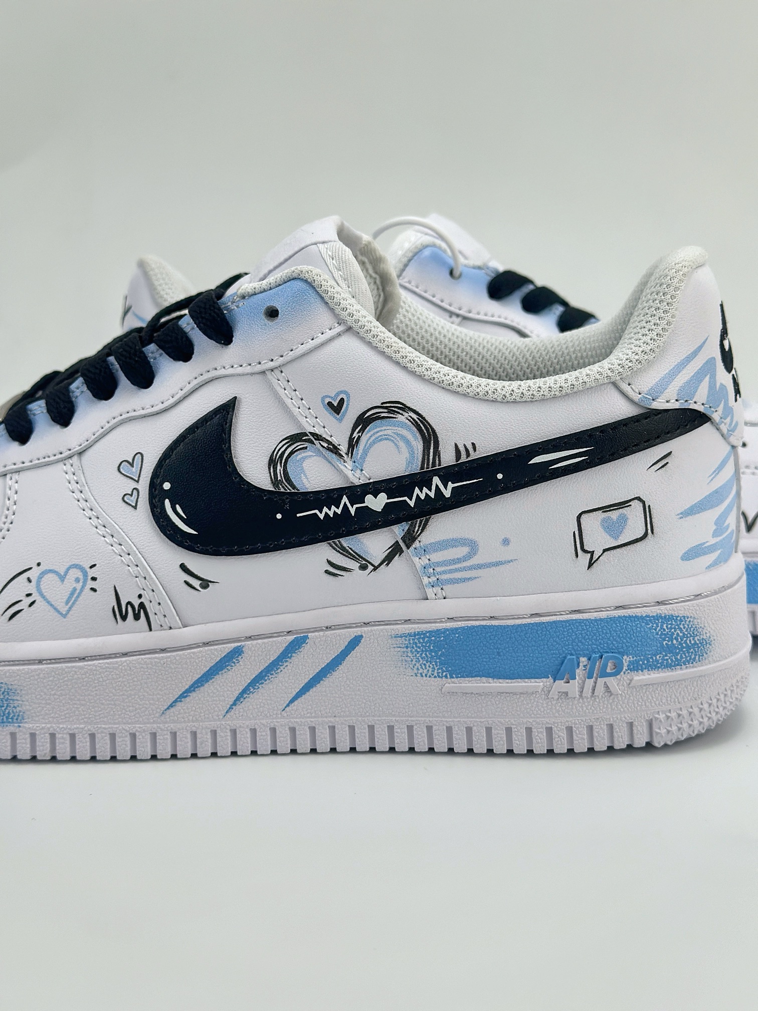 Nike Air Force 1 Low 07 定制涂鸦白蓝