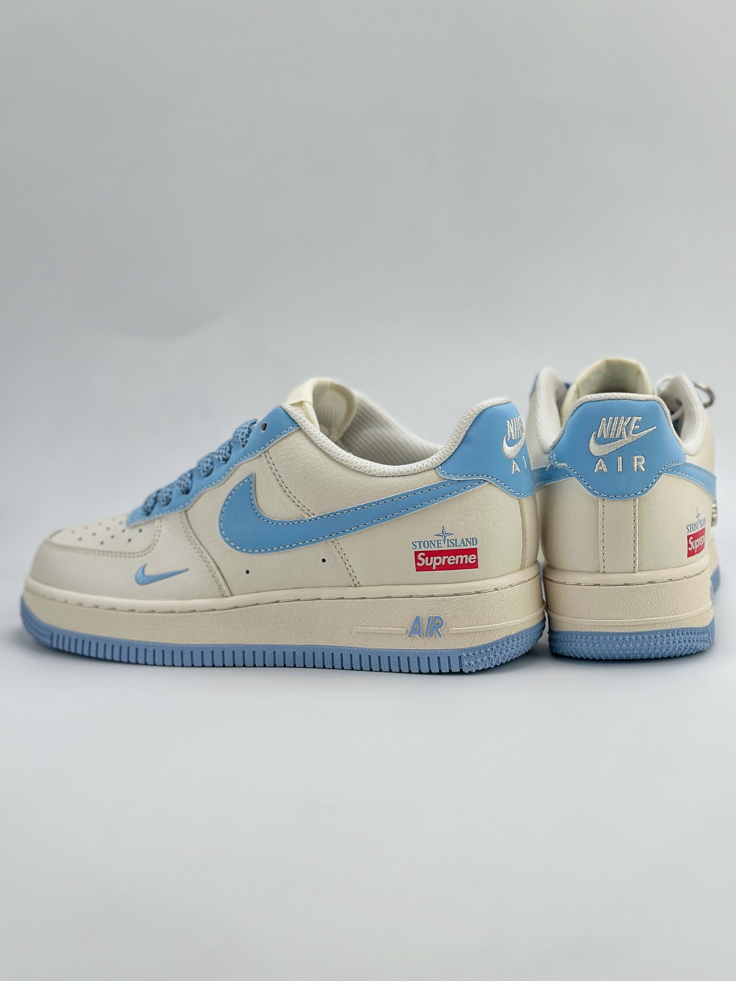 Nike Air Force 1 Low 07 x Supreme x Stone Island 米白天蓝满天星 BB9599-205