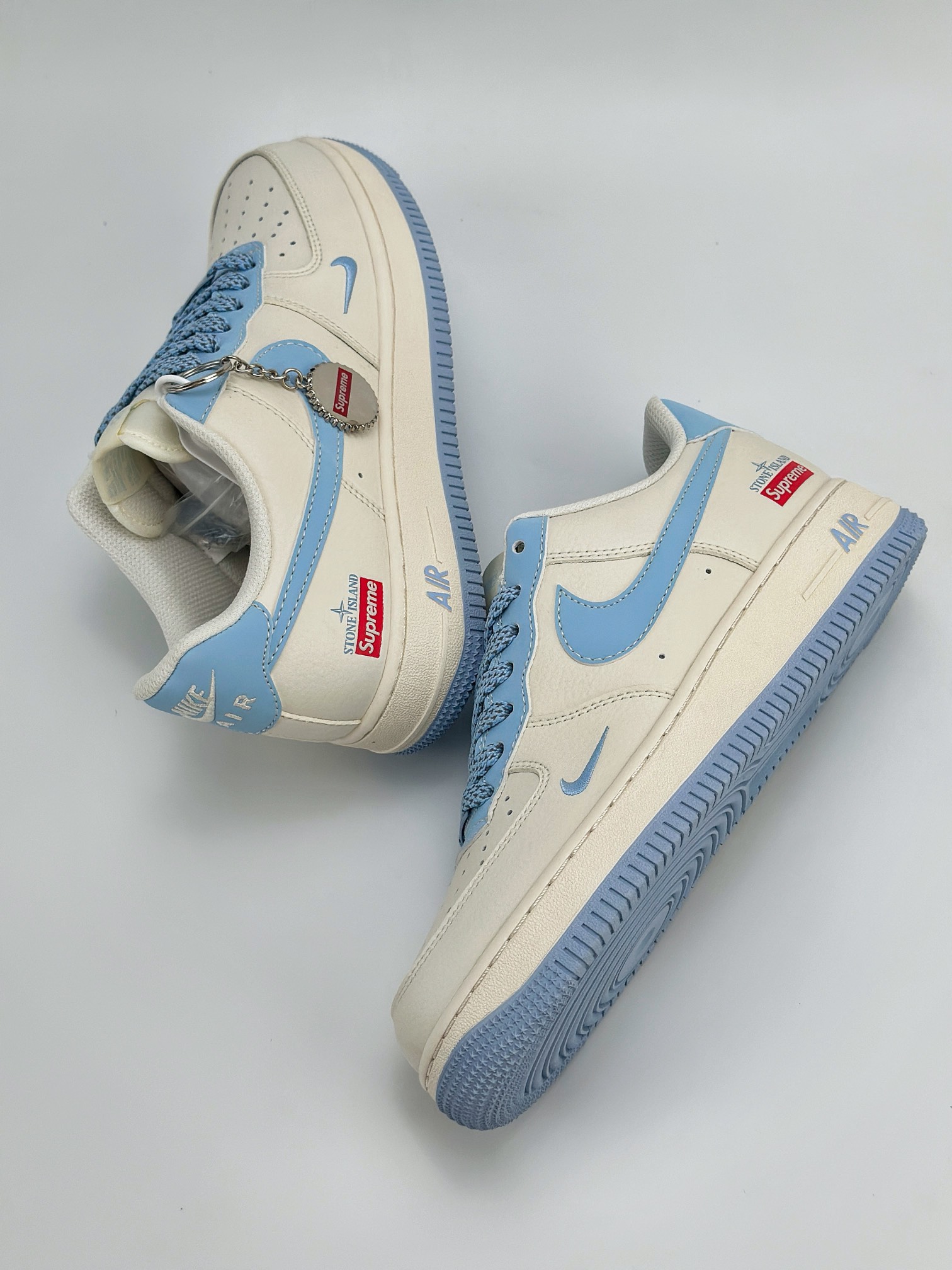 Nike Air Force 1 Low 07 x Supreme x Stone Island 米白天蓝满天星 BB9599-205