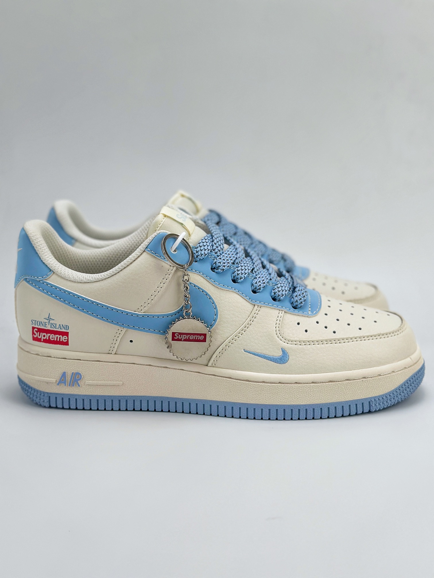 Nike Air Force 1 Low 07 x Supreme x Stone Island 米白天蓝满天星 BB9599-205