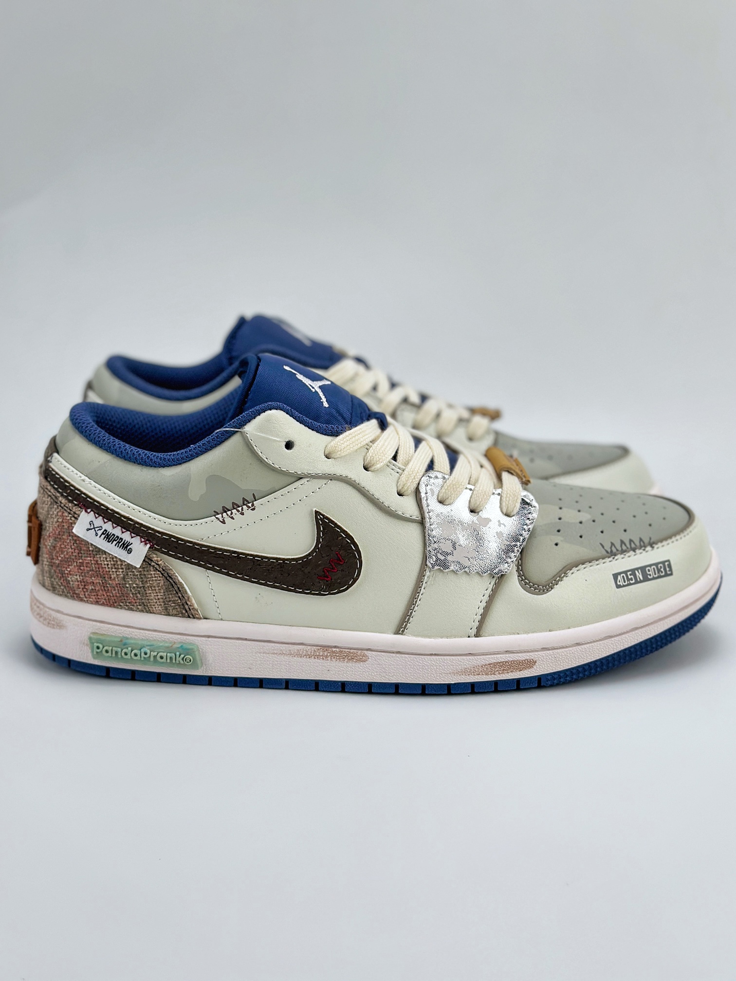 Air Jordan 1 Low 熊猫恶作剧 航海时代 踏浪 蓝白棕 553559-414