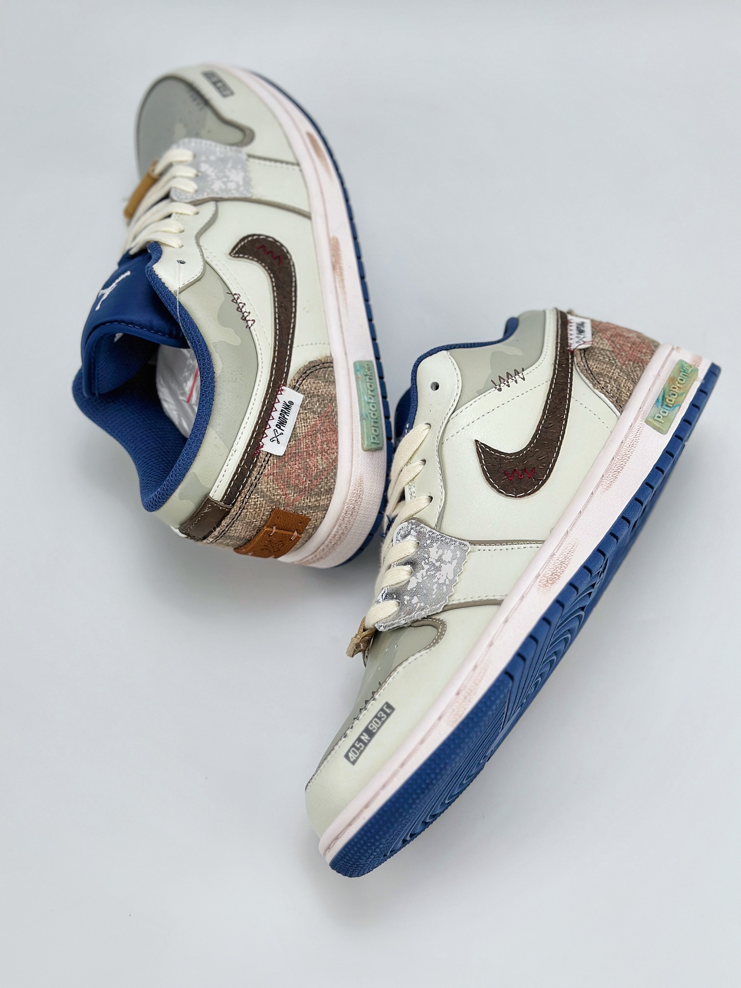 Air Jordan 1 Low 熊猫恶作剧 航海时代 踏浪 蓝白棕 553559-414