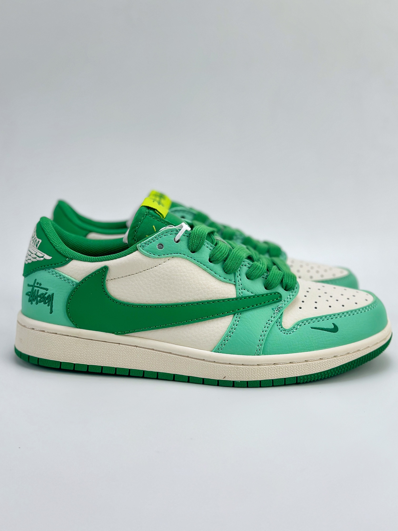 Air Jordan 1 Retro Low x Stussy 斯图西白绿 QY0368-968