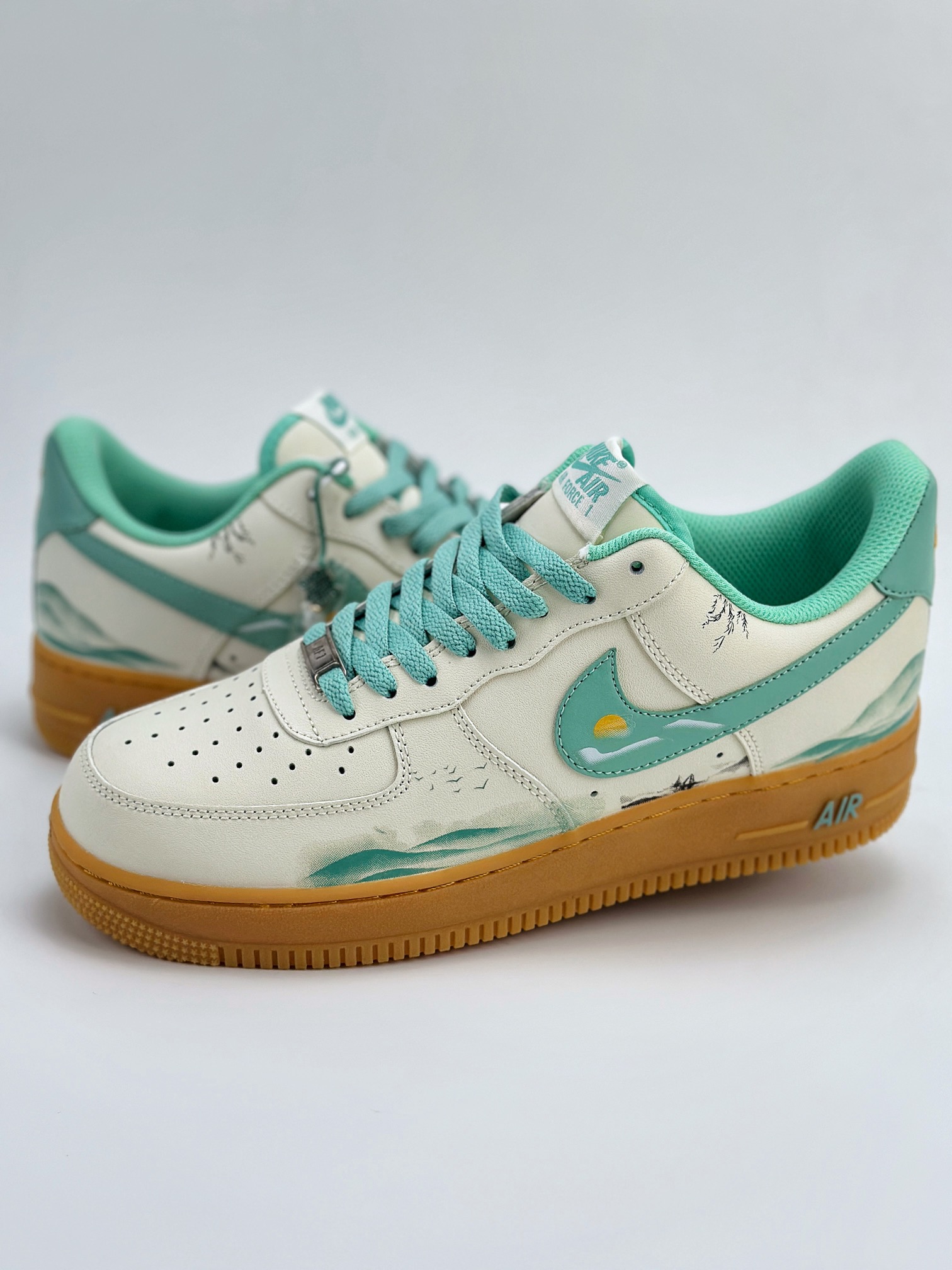 Nike Air Force 1 Low 07 国风水墨画 白青 XC2351-550